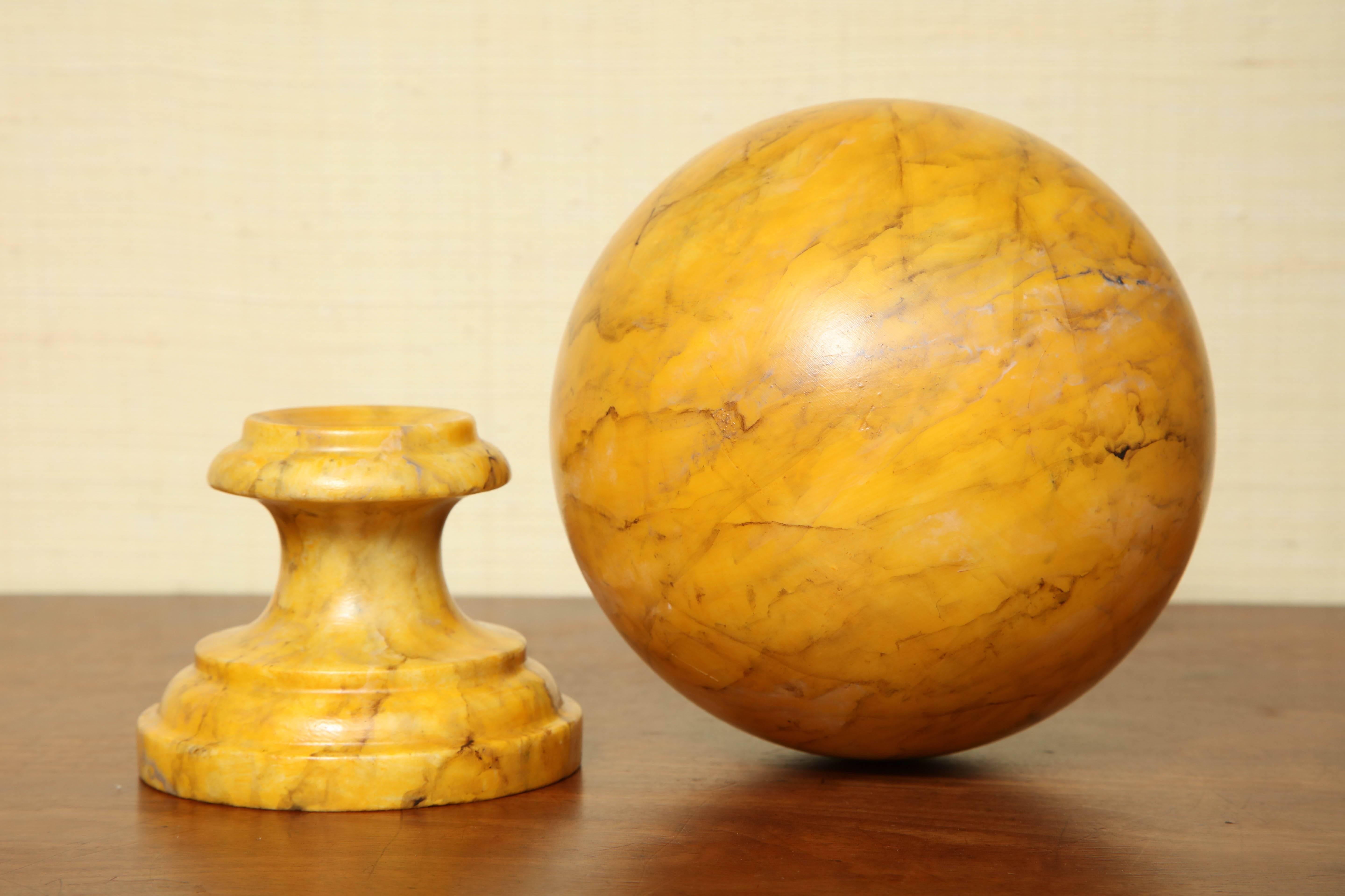 20th Century Faux Marbre Finished, Marble Ball