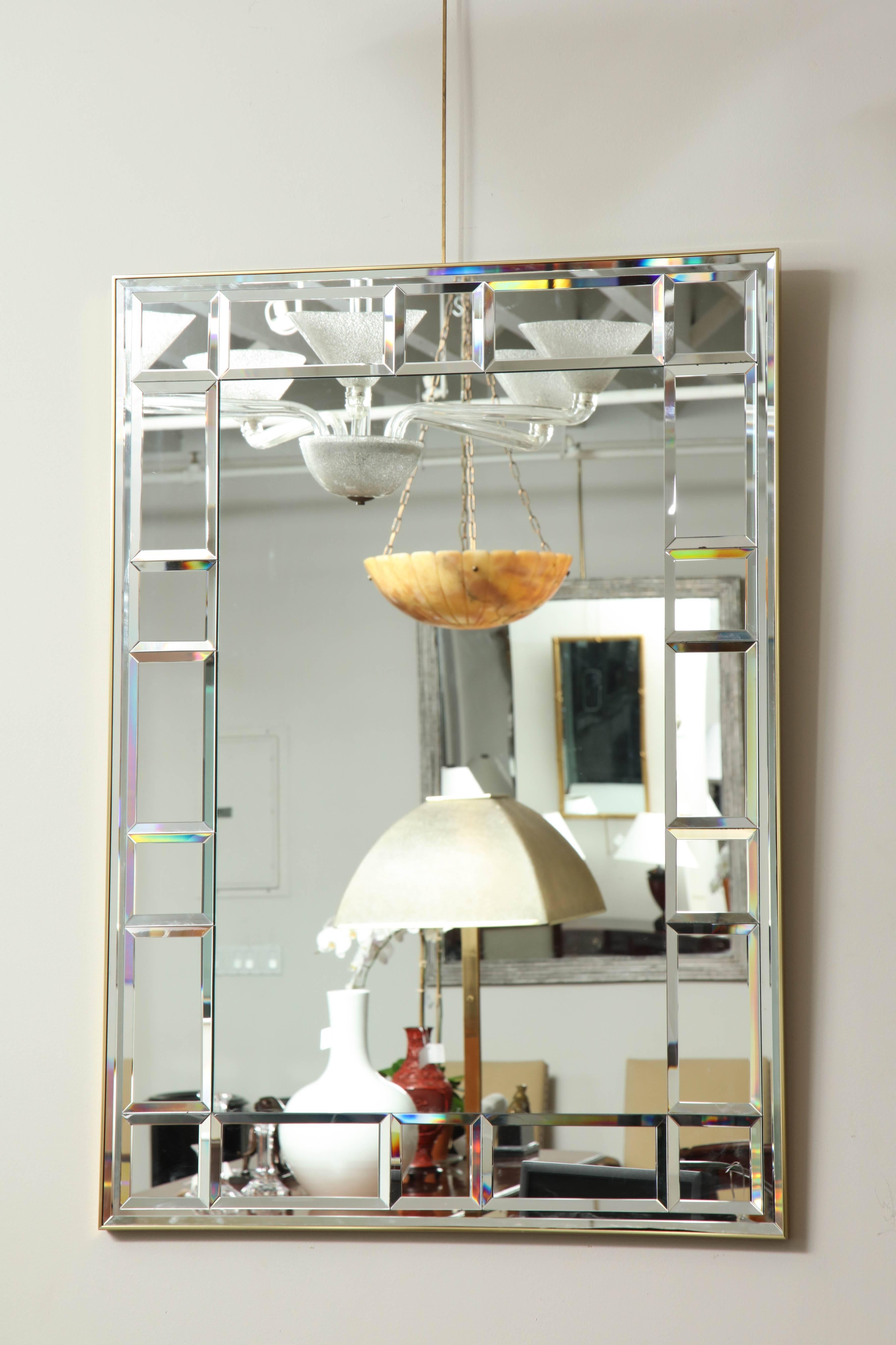 Polished brass and scored mirror 