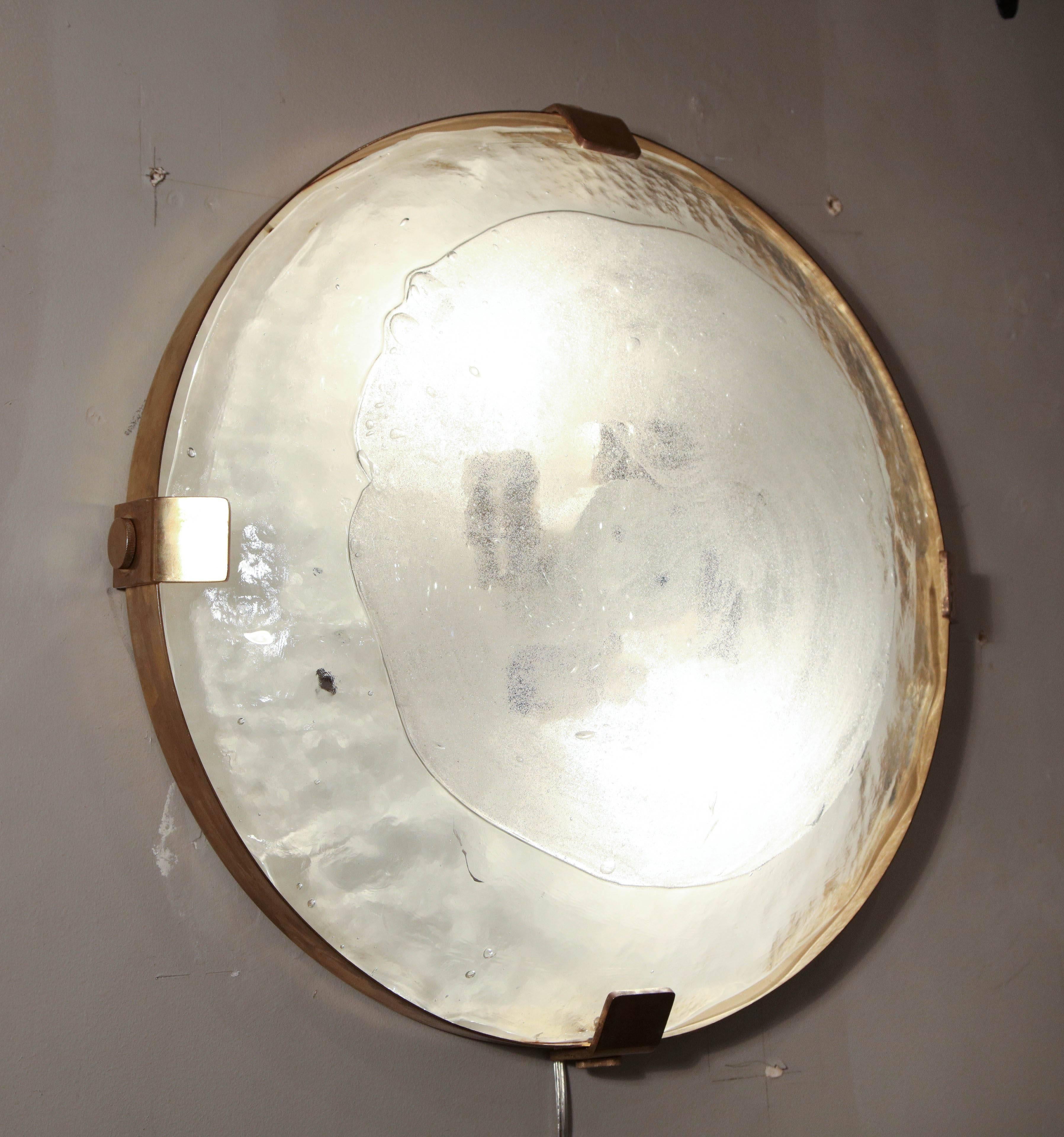 20th Century Vintage Murano Glass Flush Mount Light Fixture