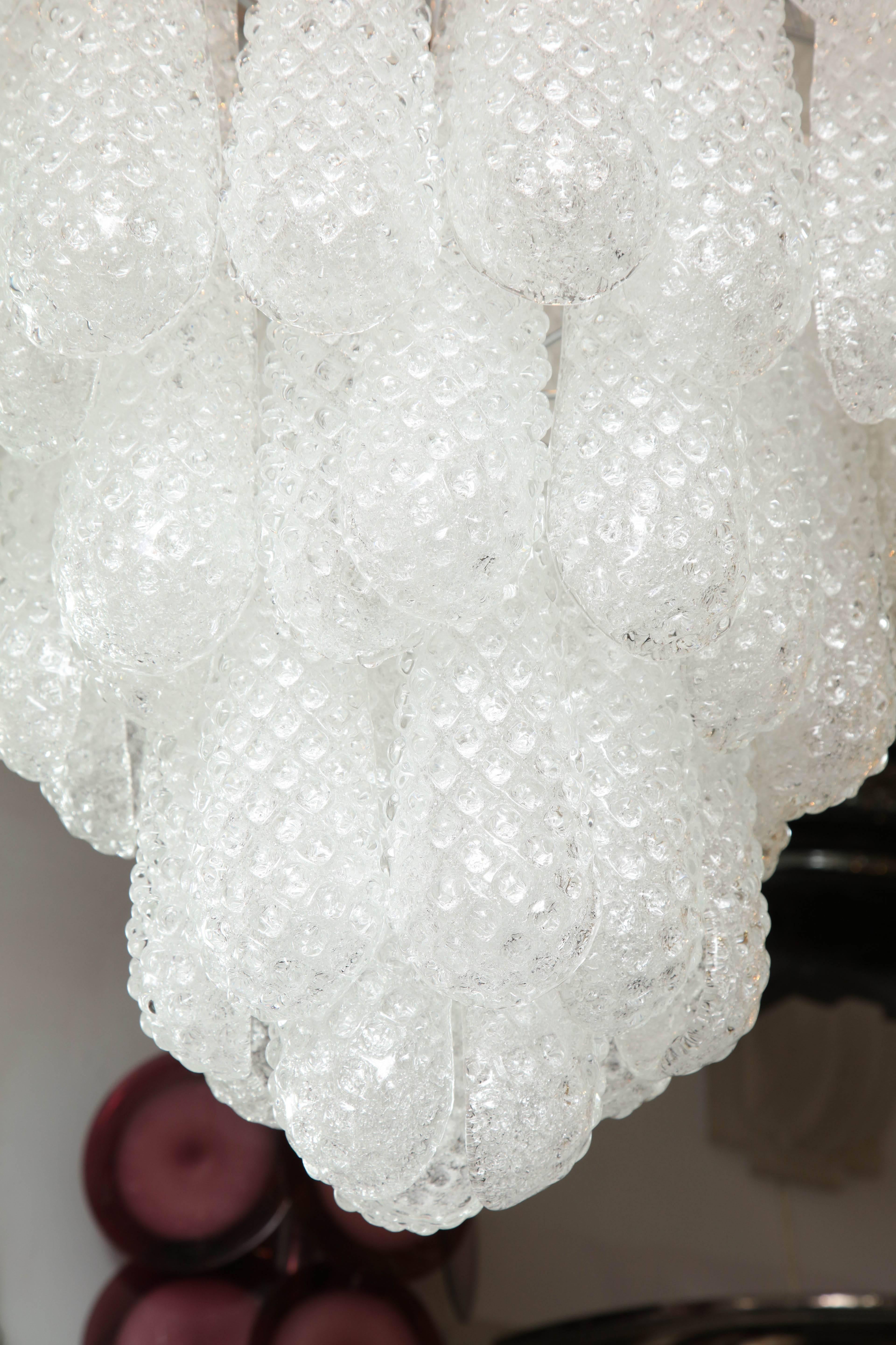 Custom Large Murano Honeycomb Glass Chandelier For Sale 2