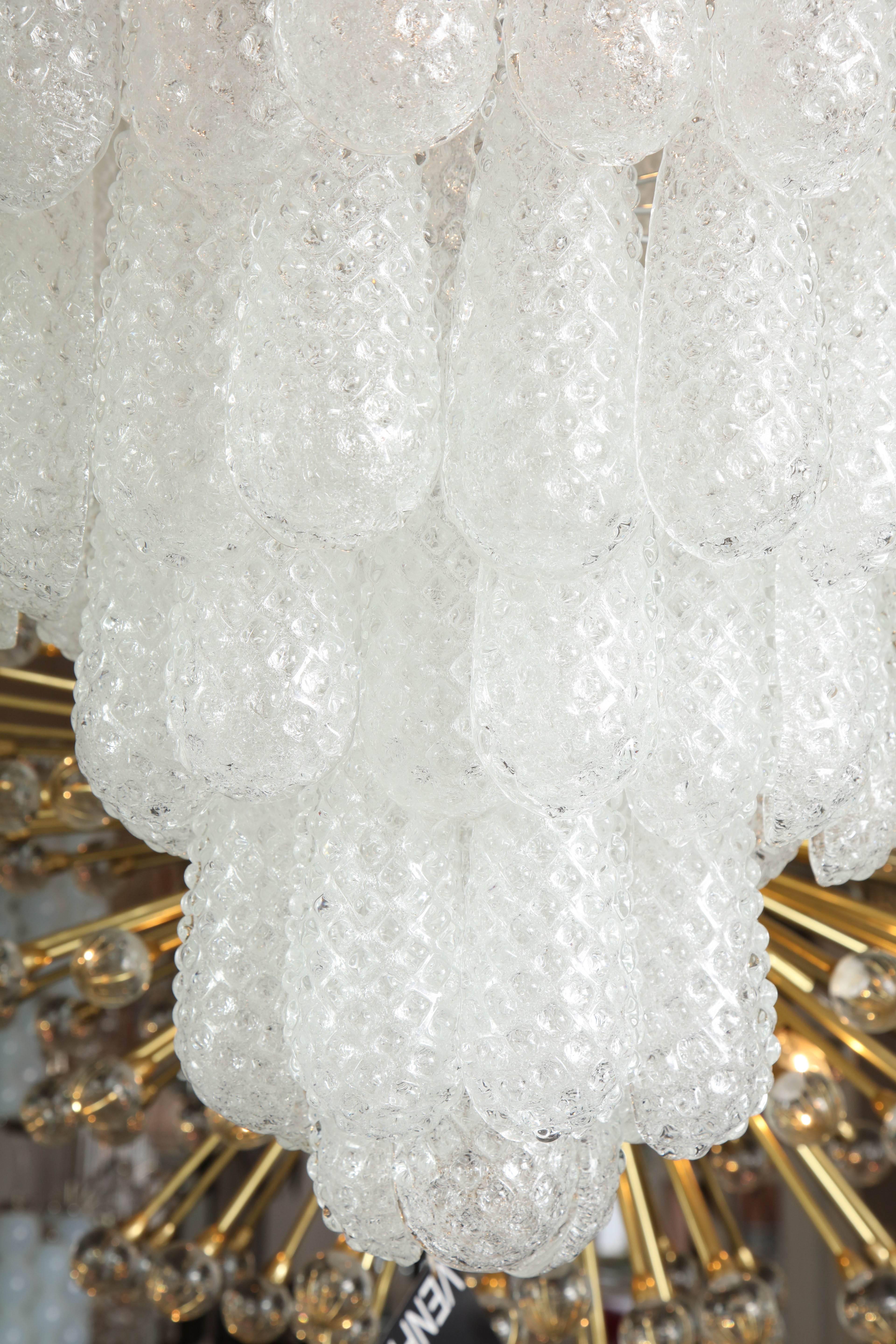 Custom Large Murano Honeycomb Glass Chandelier For Sale 1