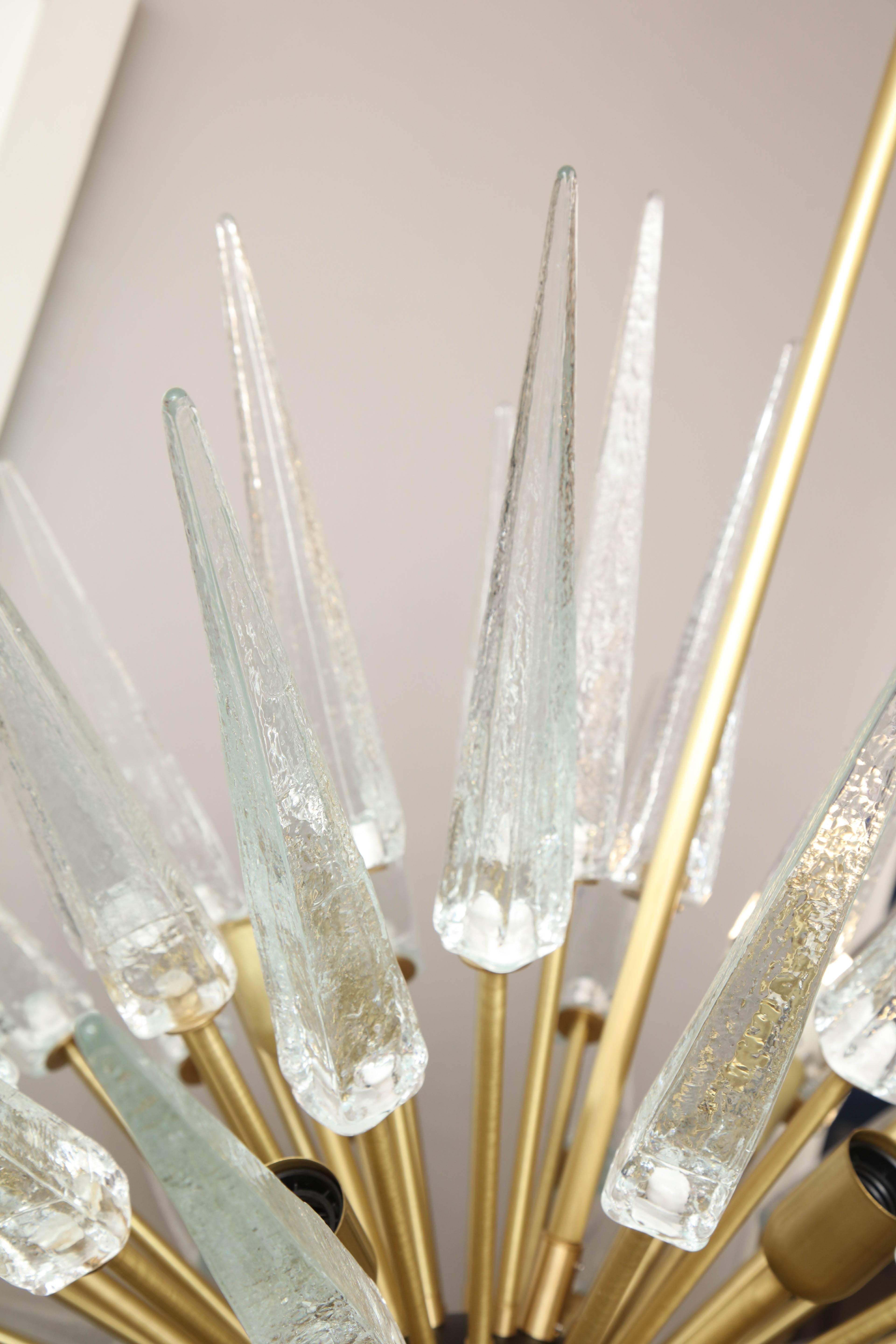 Modern Custom Stunning Murano Glass Spike Sputnik Chandelier For Sale