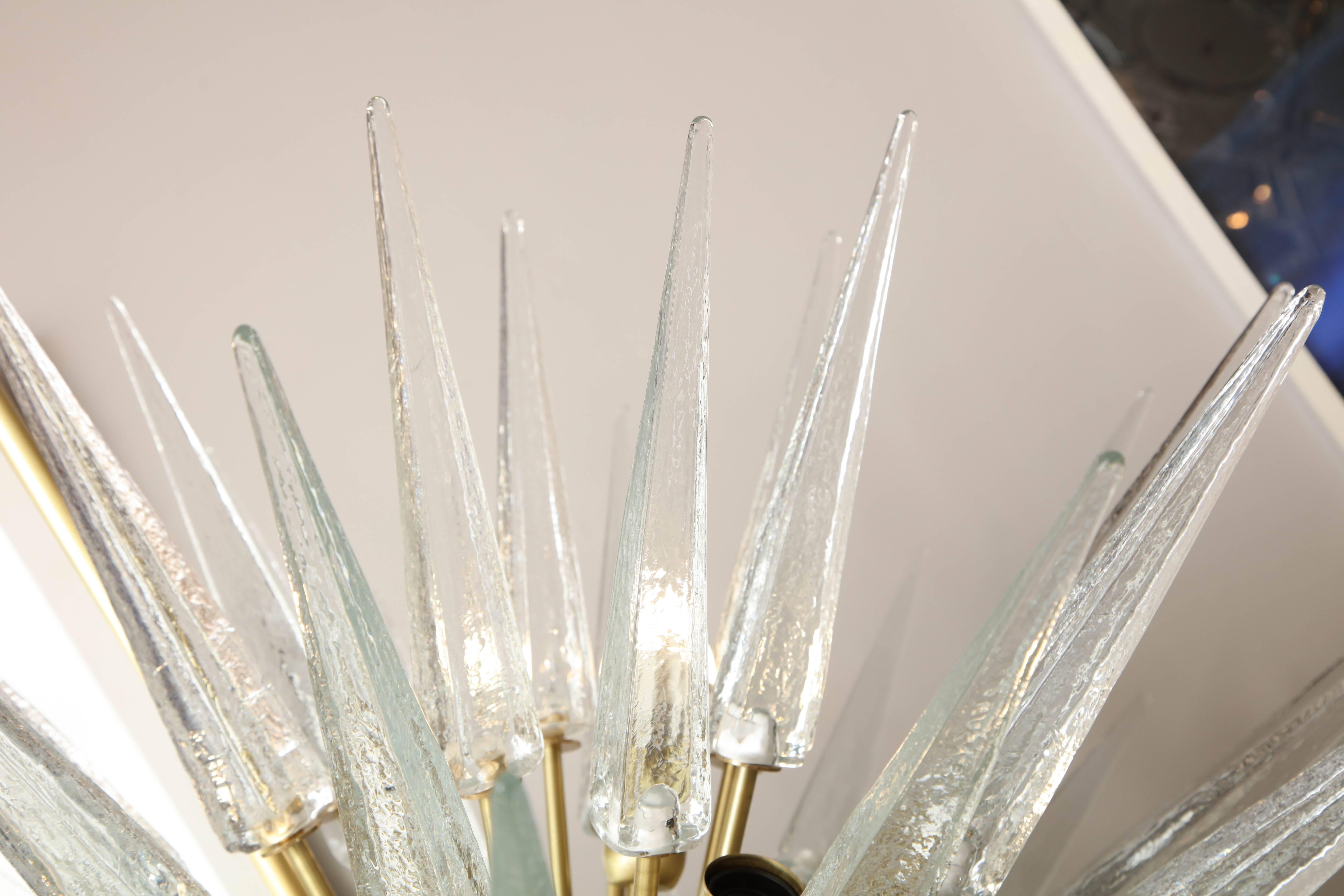 Custom Stunning Murano Glass Spike Sputnik Chandelier In New Condition For Sale In New York, NY