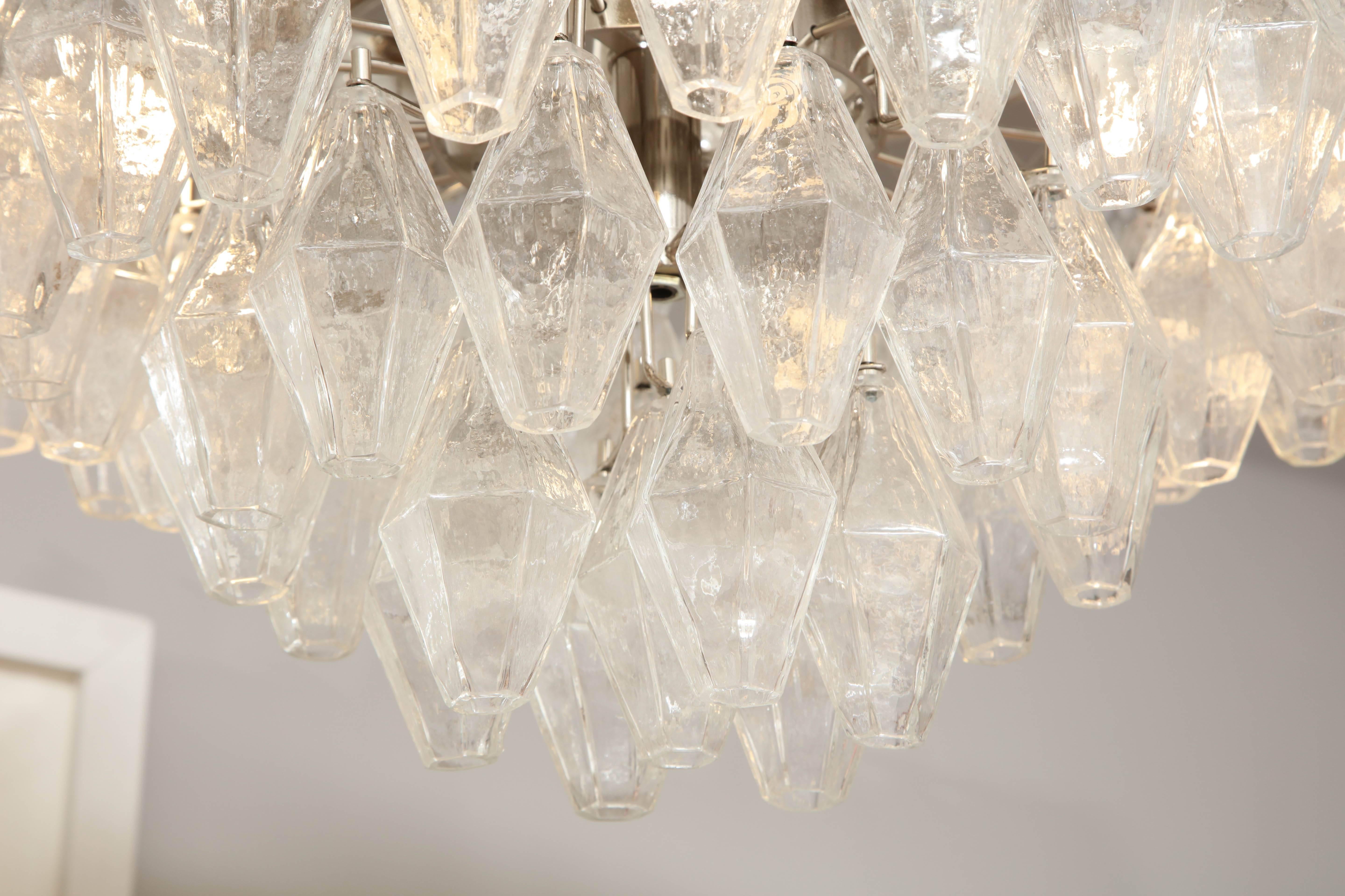Custom Clear Polyhedron Murano Glass Chandelier For Sale 3