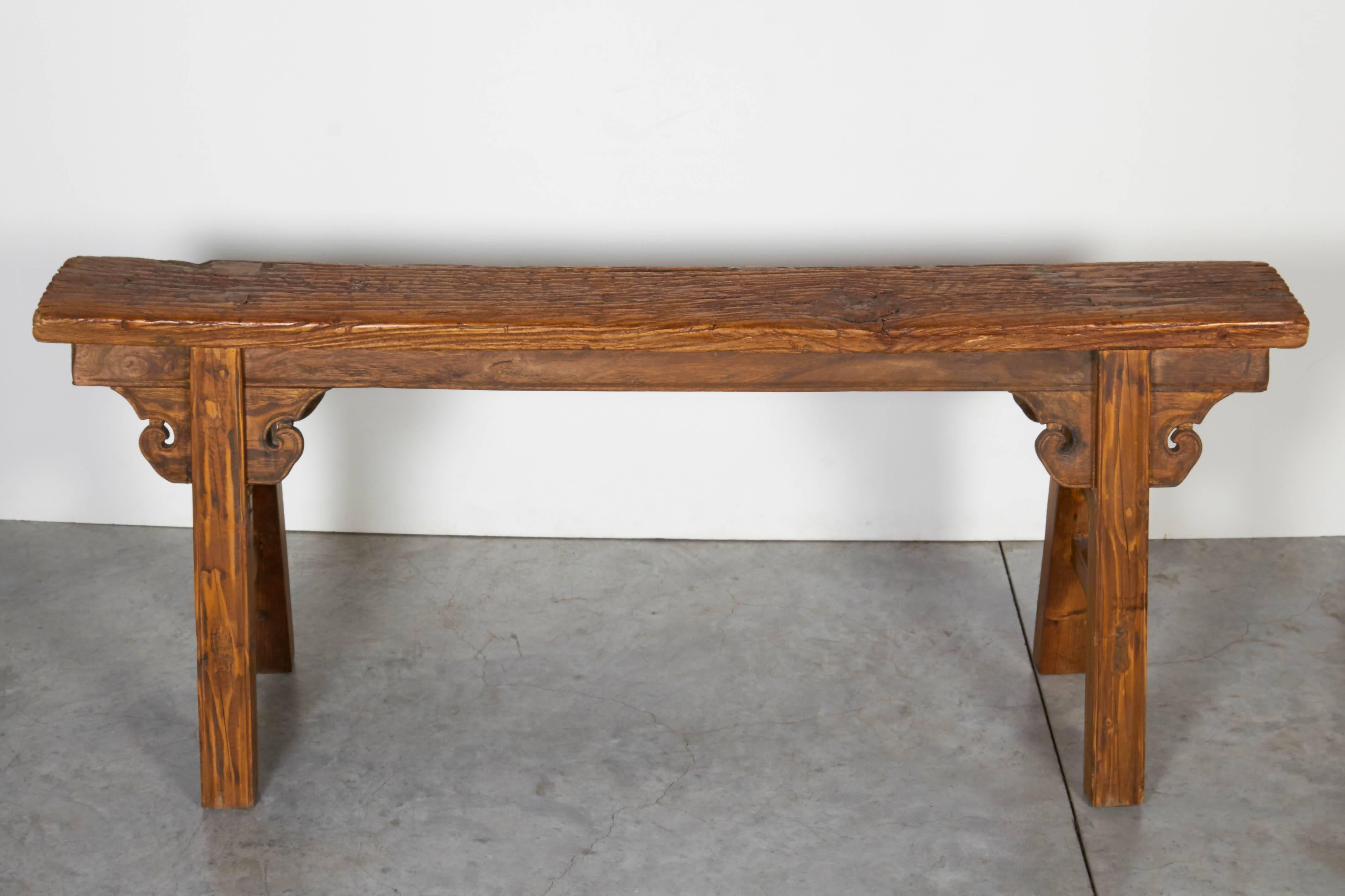 Classic Two Person Chinese Bench, circa 1900 In Good Condition In New York, NY