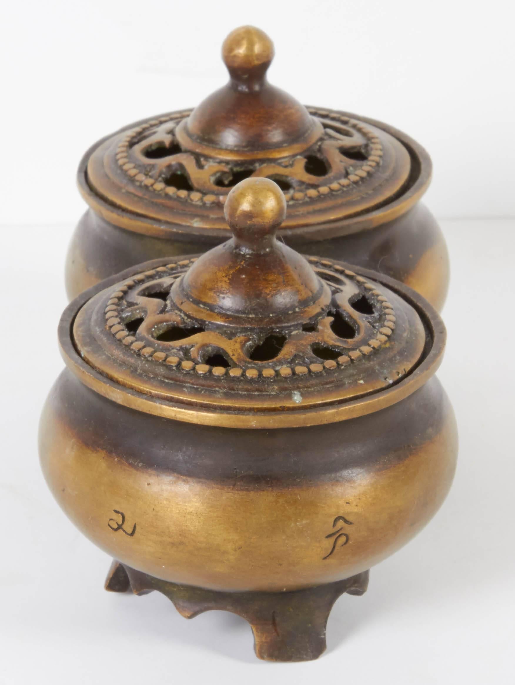 Pair of Vintage Tibetan Incense Burners 3