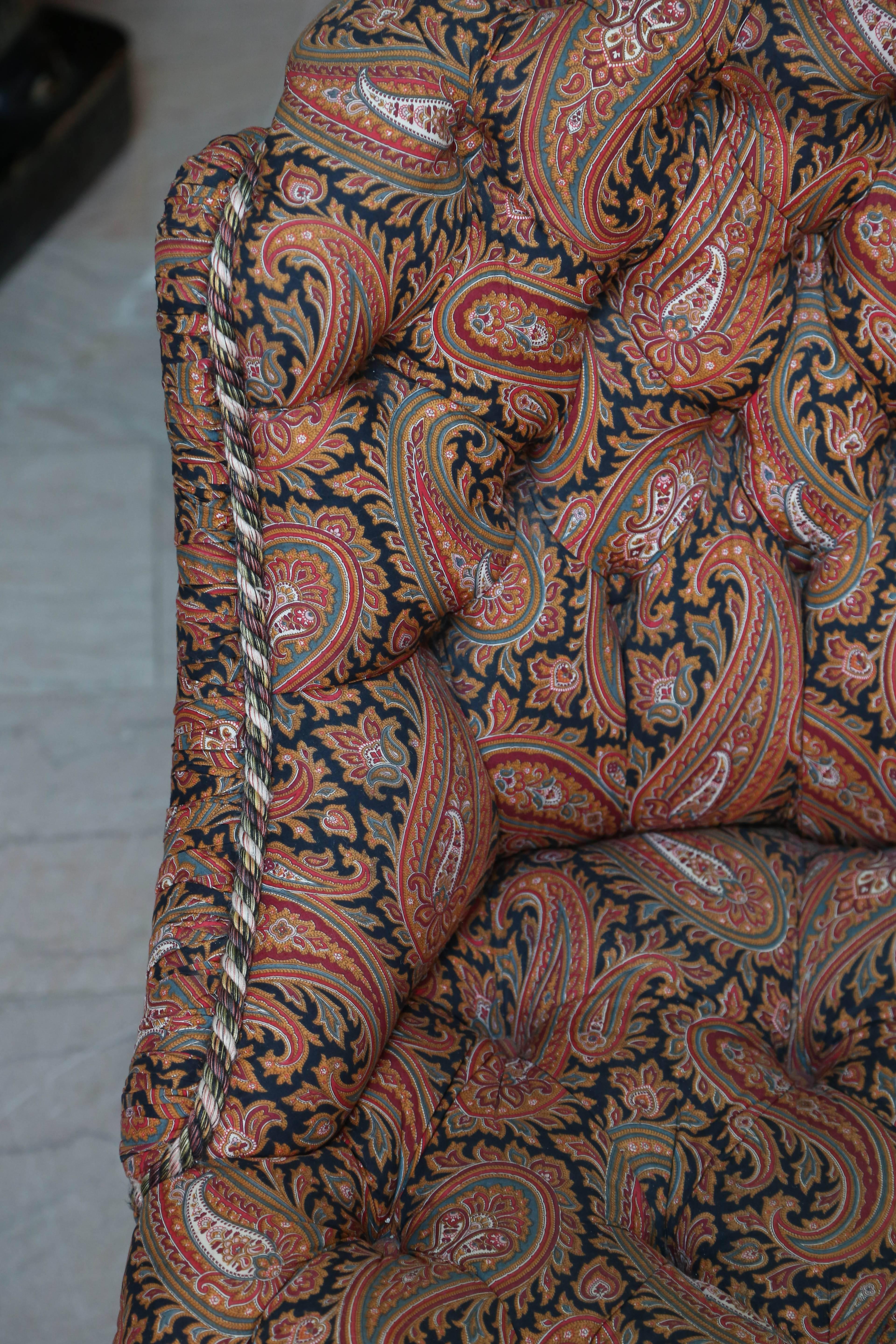 Fabric Pretty Paisley Slipper Chair