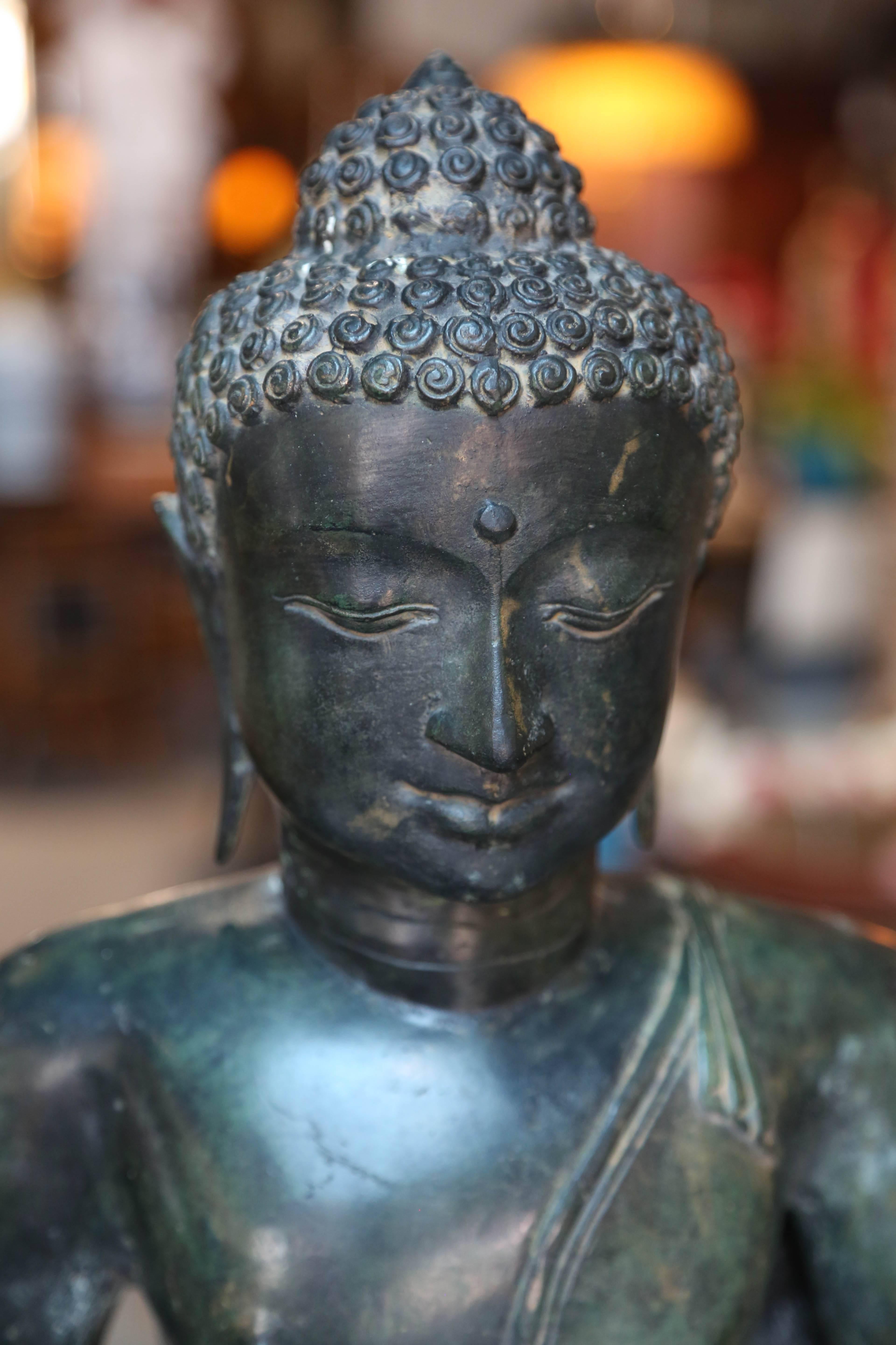 19th Century Antique Bronze or Copper Figure of Buddha