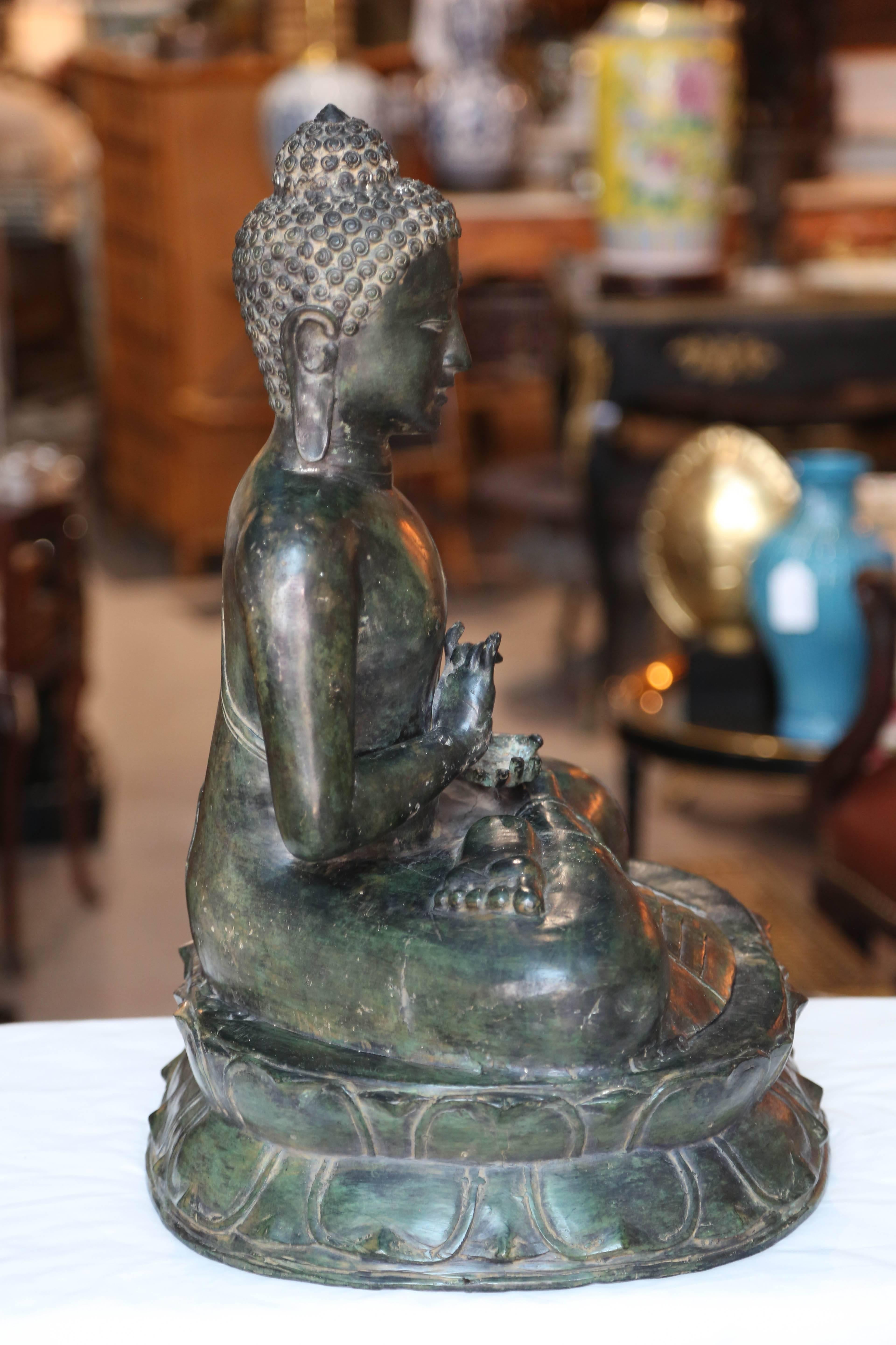 Antique Bronze or Copper Figure of Buddha 1
