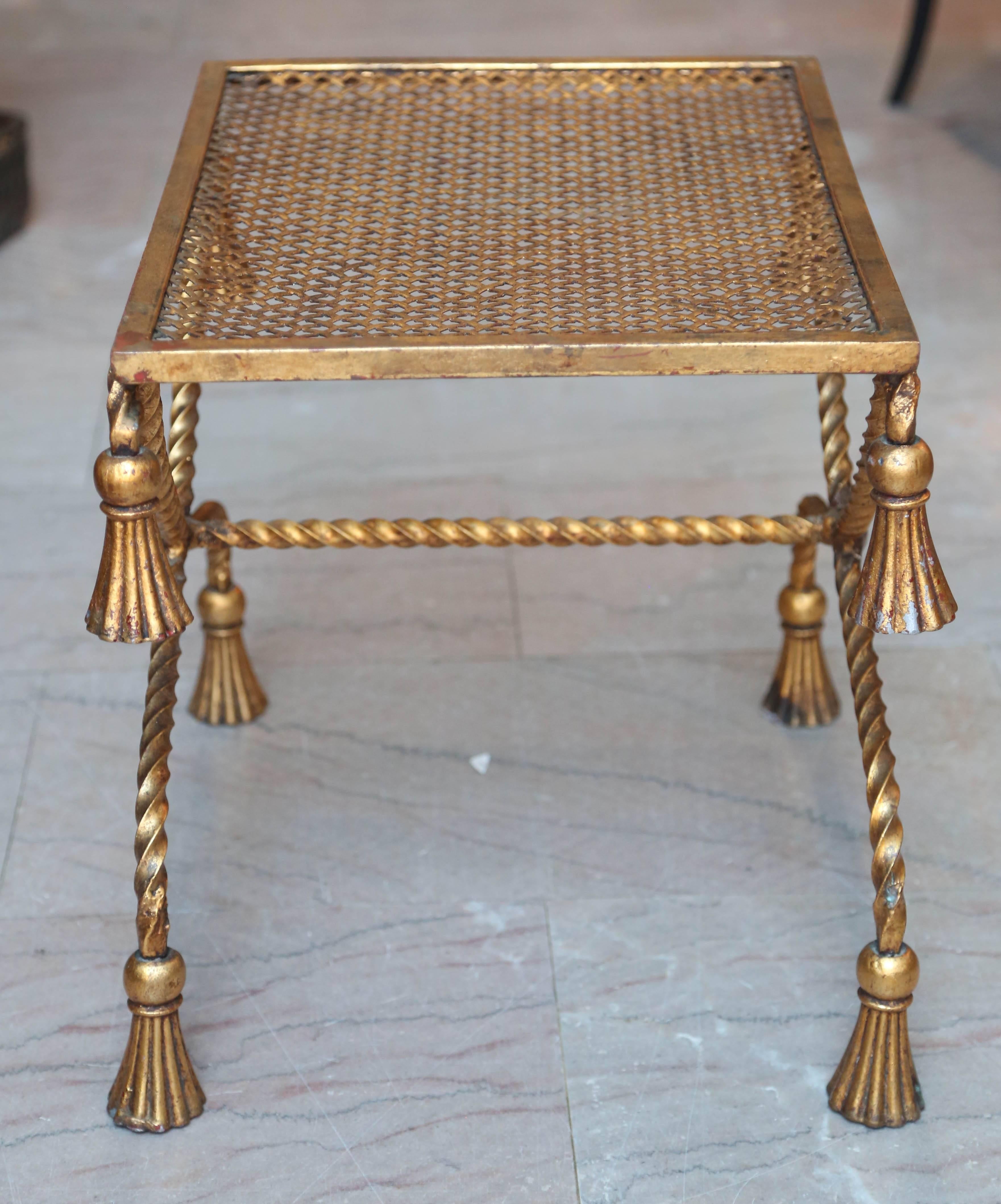 Pair of Hollywood Regency Gilt Benches In Good Condition In West Palm Beach, FL