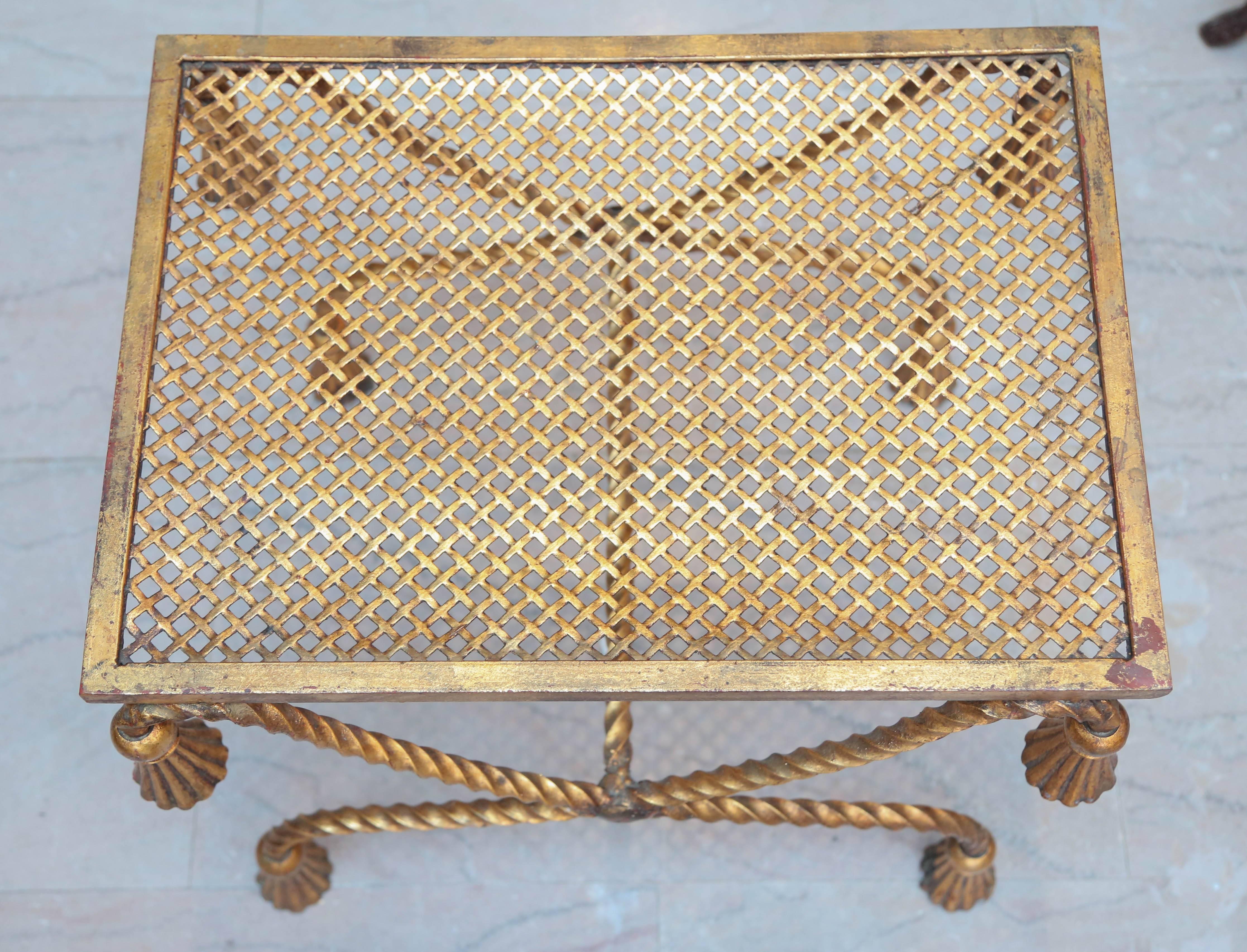 20th Century Pair of Hollywood Regency Gilt Benches