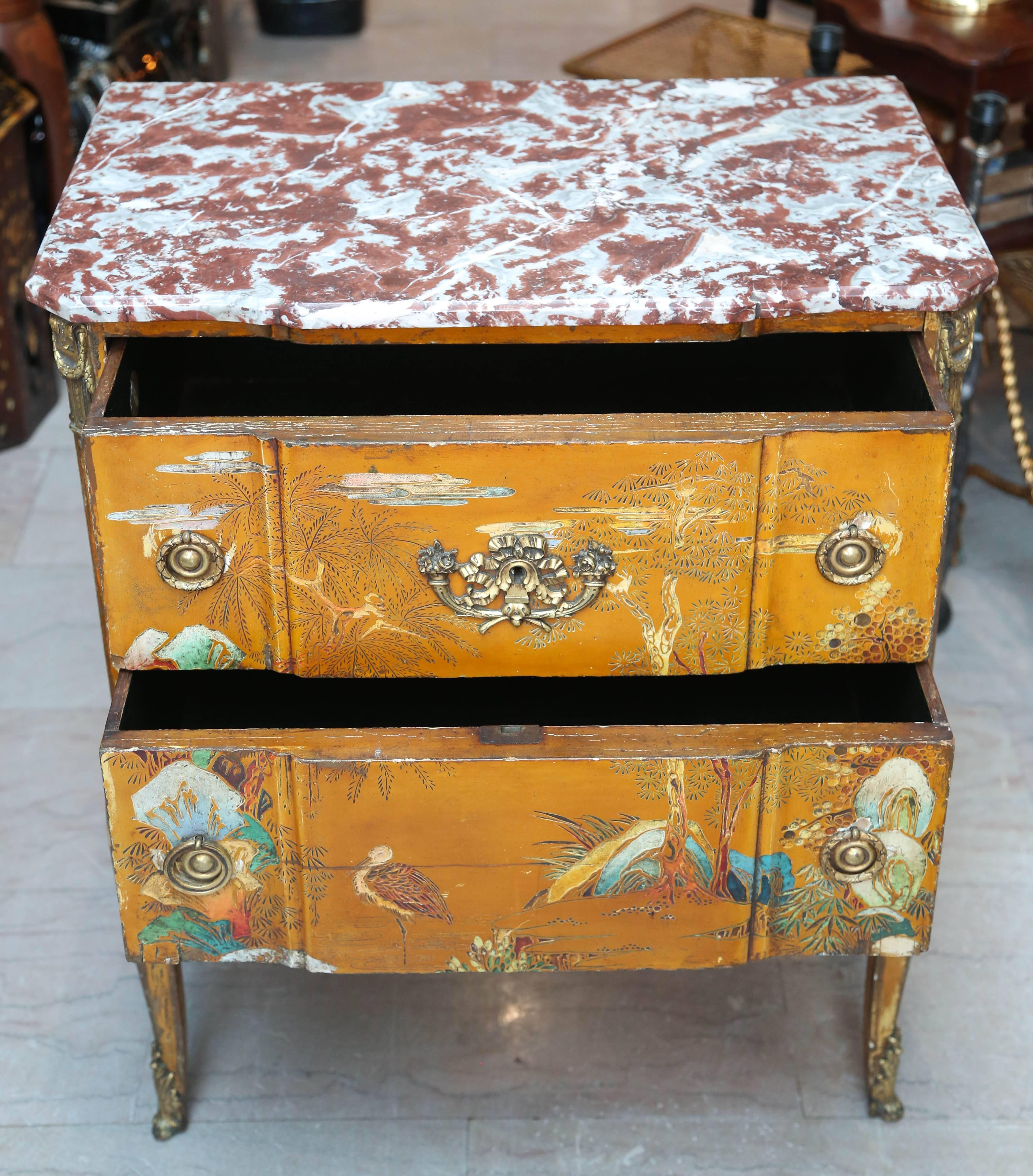 Superb 19th Century Chinoiserie Petite Commode 2
