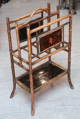 19th Century English Bamboo Magazine Stand / Canterbury