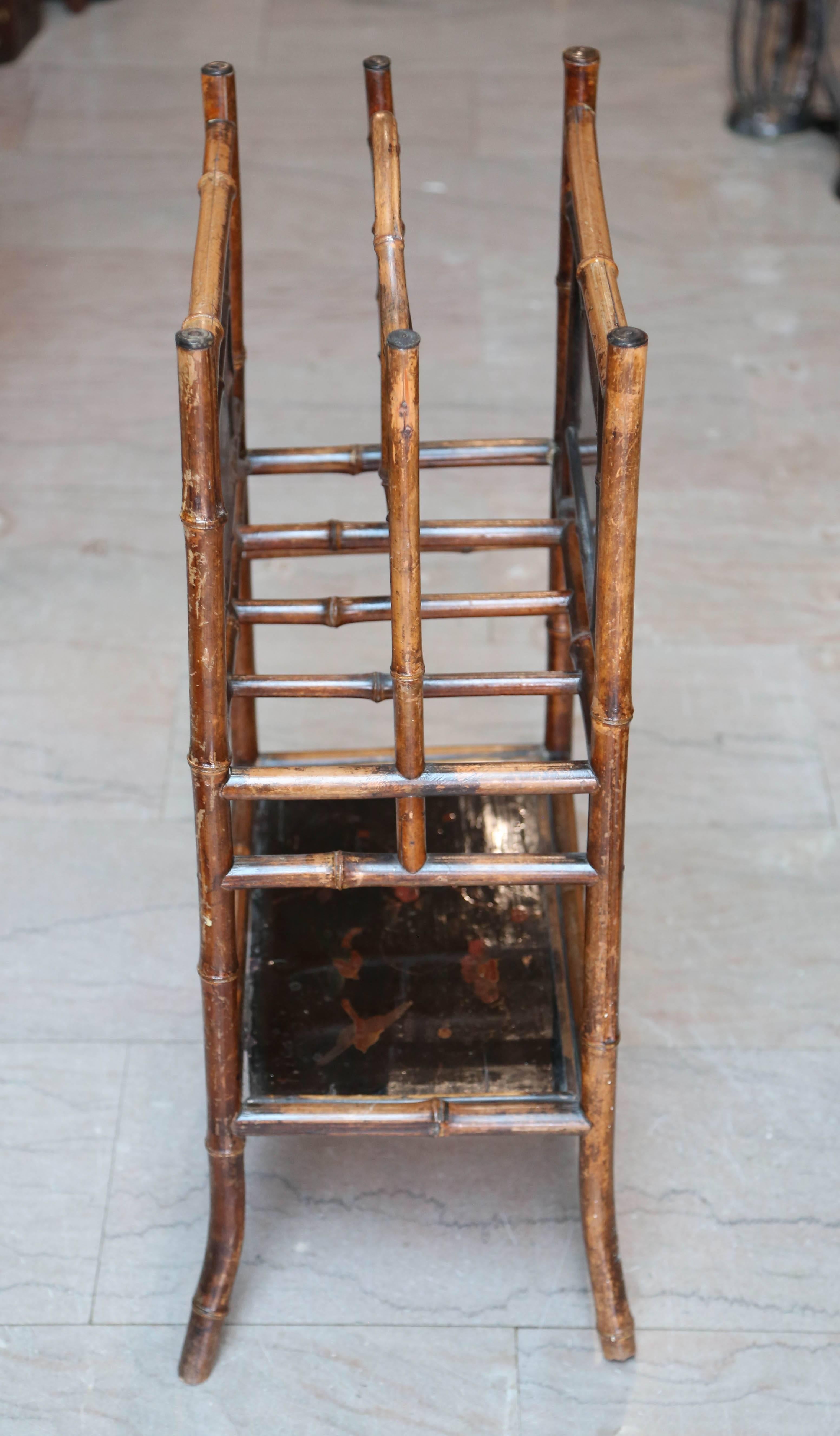 19th Century English Bamboo Magazine Stand / Canterbury For Sale 3