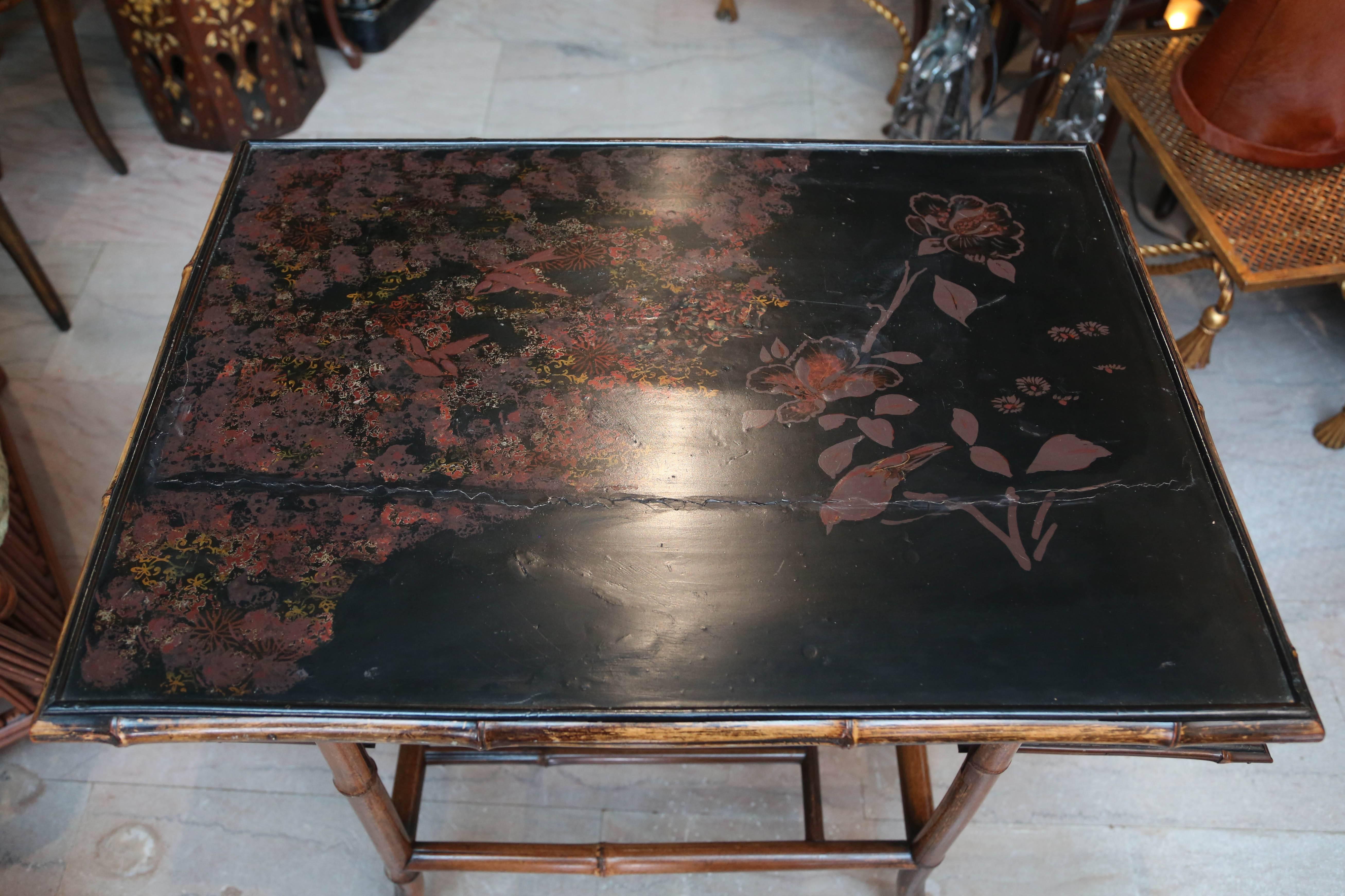 English Large-Scale 19th Century Chinoiserie Bamboo Pastry Table