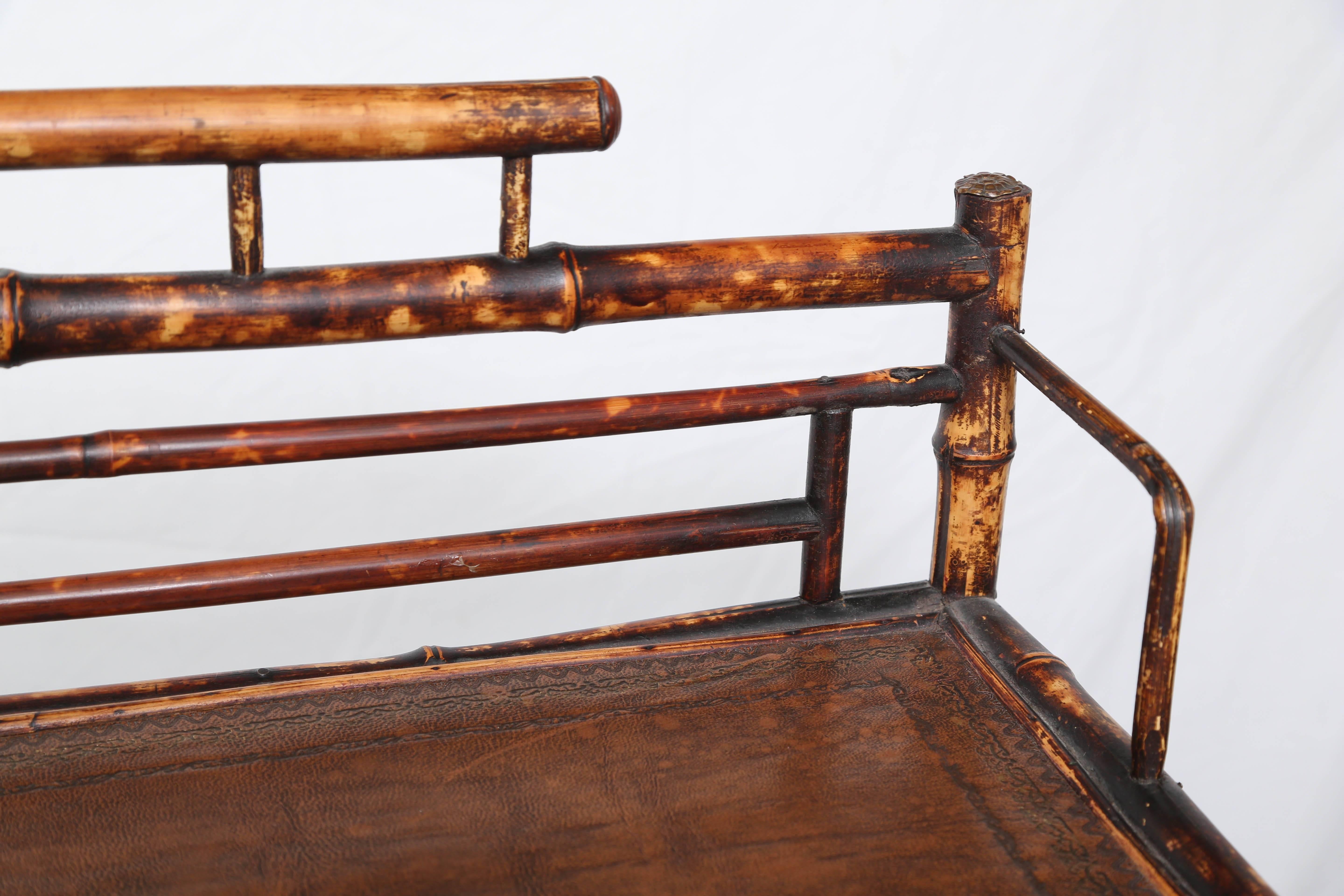Superb 19th Century English Bamboo Etagere with Leather Tops 4