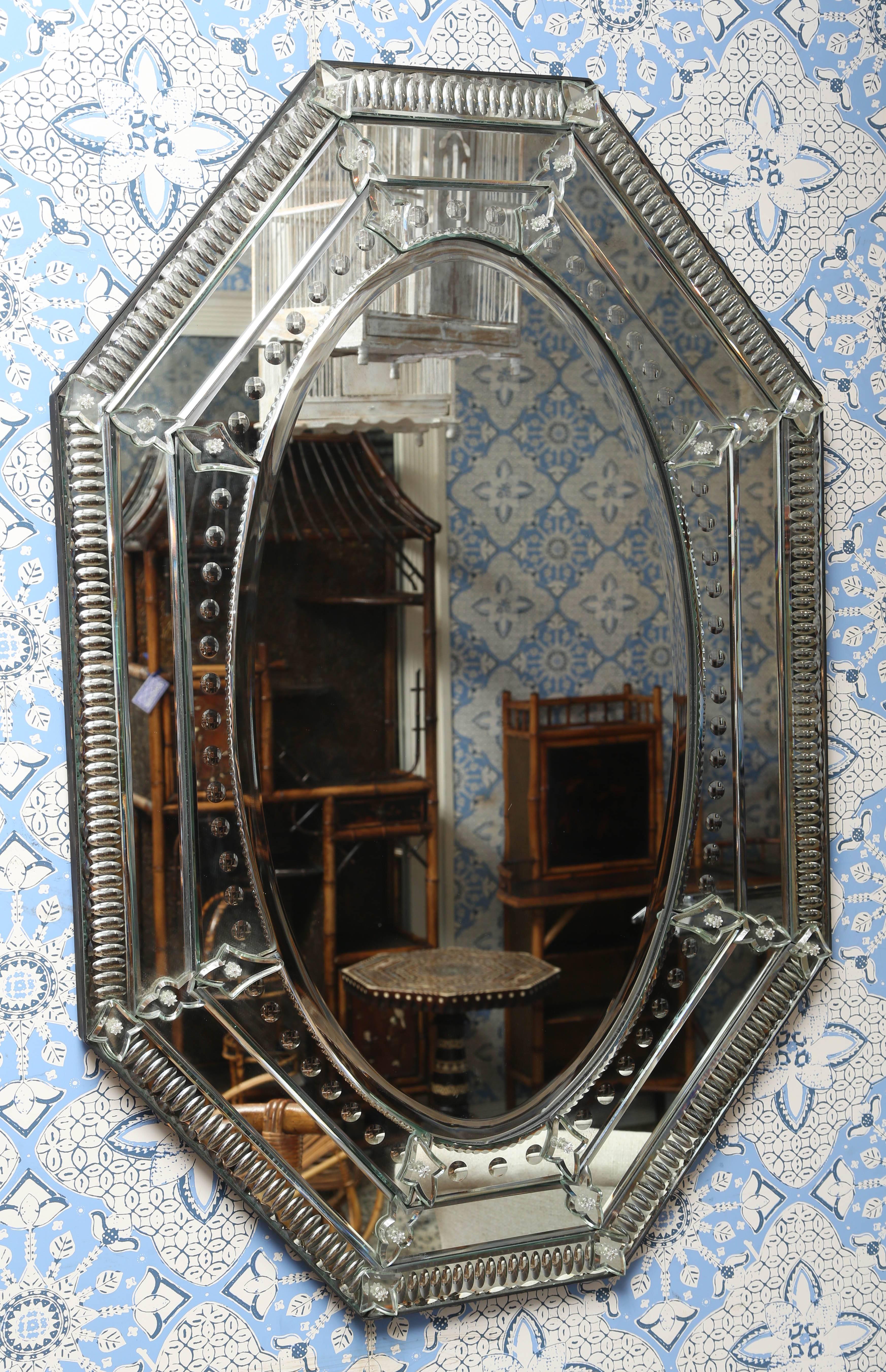 Italian Nice Vintage Lady Venetian Style Wall Mirror