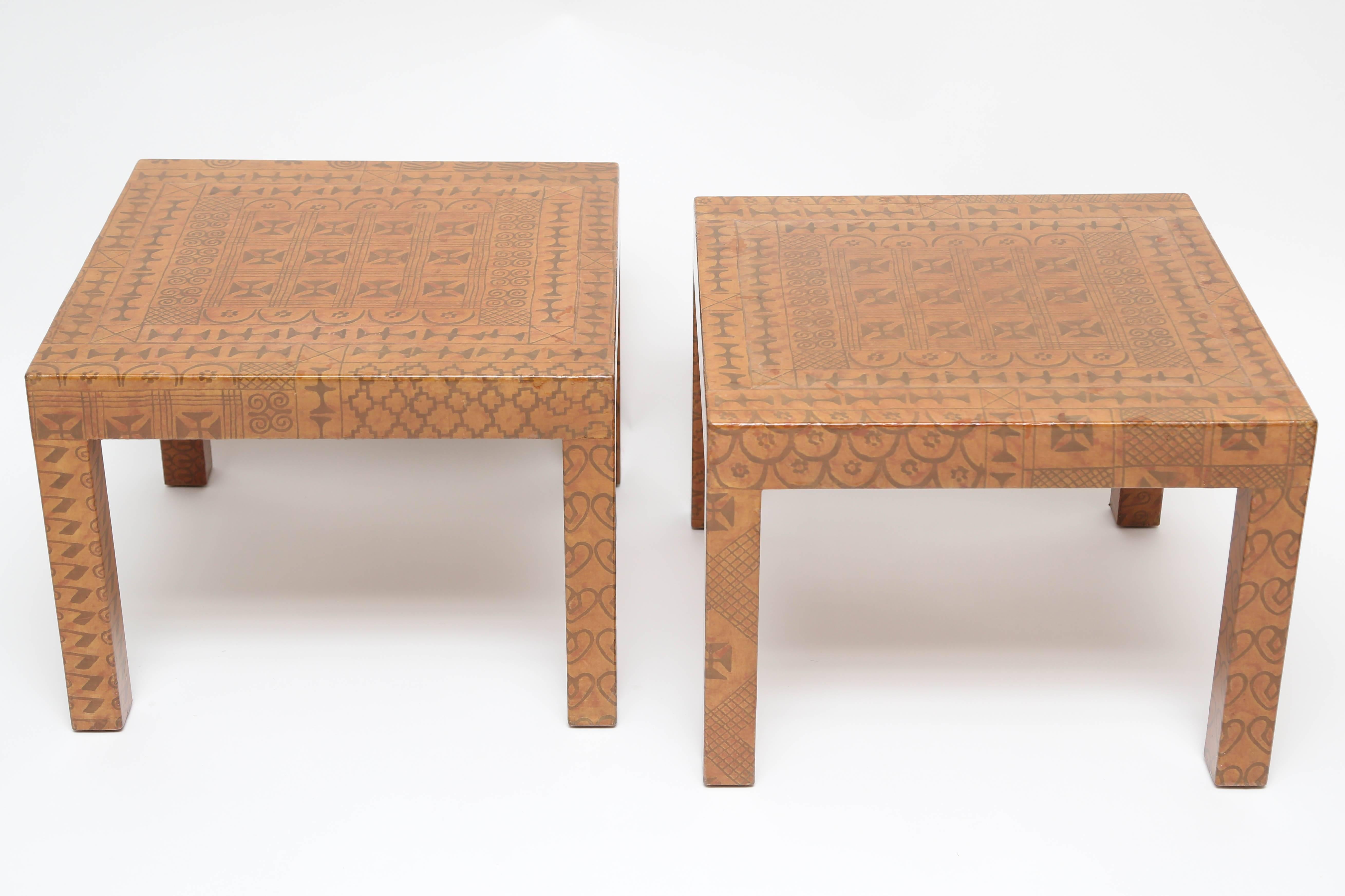 Karl Springer Batik-Covered Tables 1