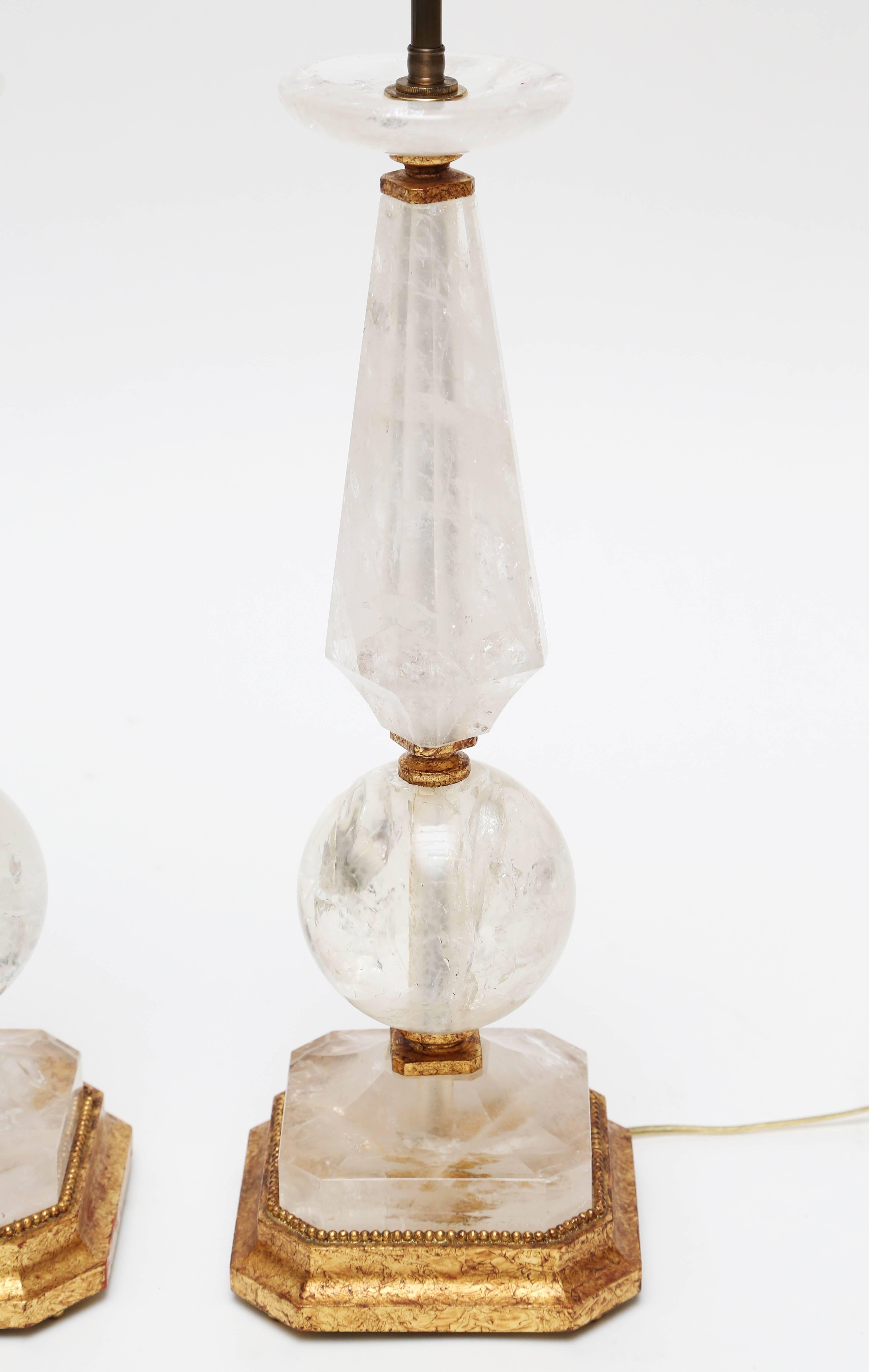 A wonderful pair of vintage rock crystal lamps.
A classical form, circa 1970s.