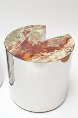 Tische aus Stahl und Onyx von Leon Rosen für Pace