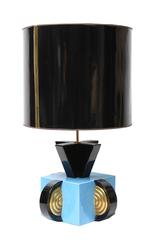 Original Blue Black and Gold Ceramic Table Lamp