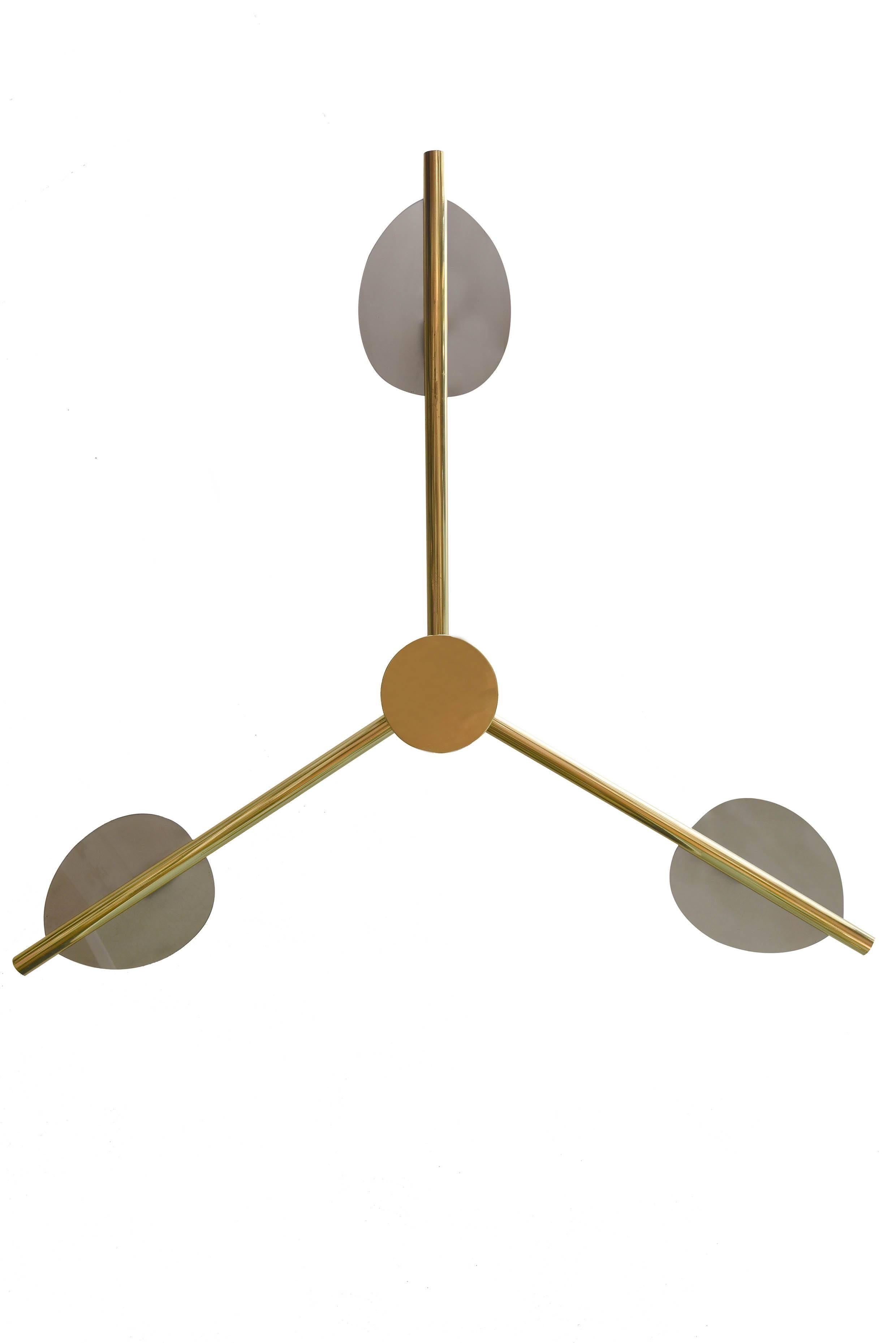 Brass and Glass Ceiling Lamp In Excellent Condition In Milan, IT