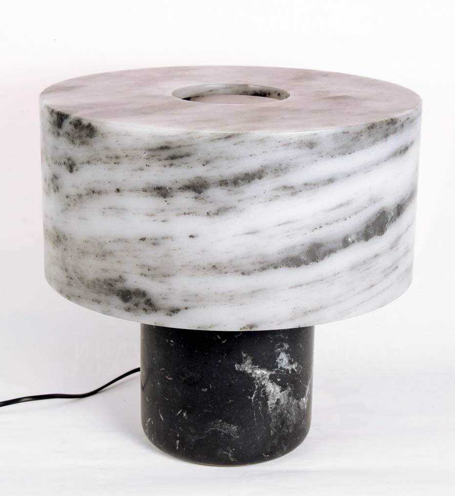 Contemporary design lamp all made in marble.