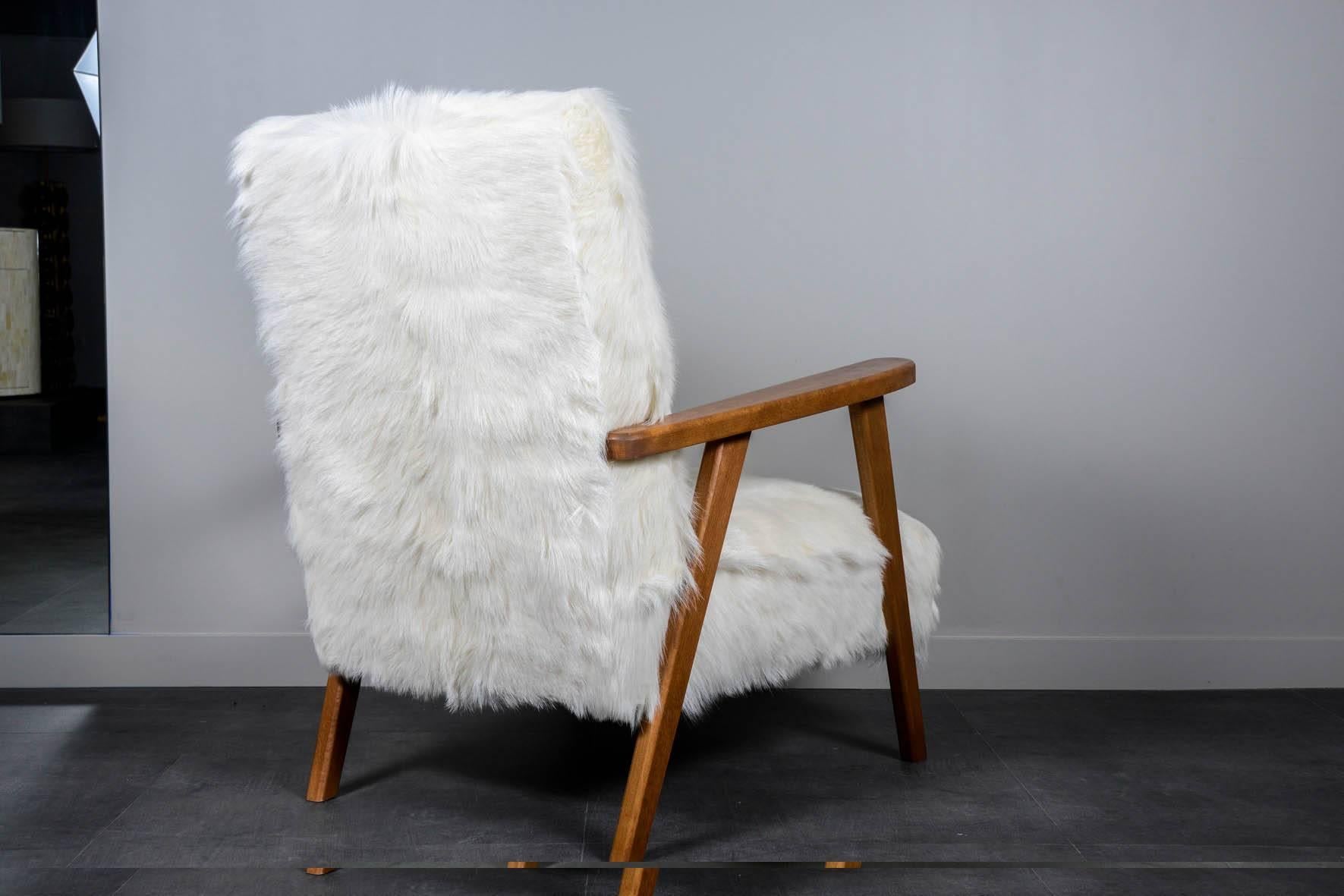 Pair of armchairs in goatskin at cost price 1