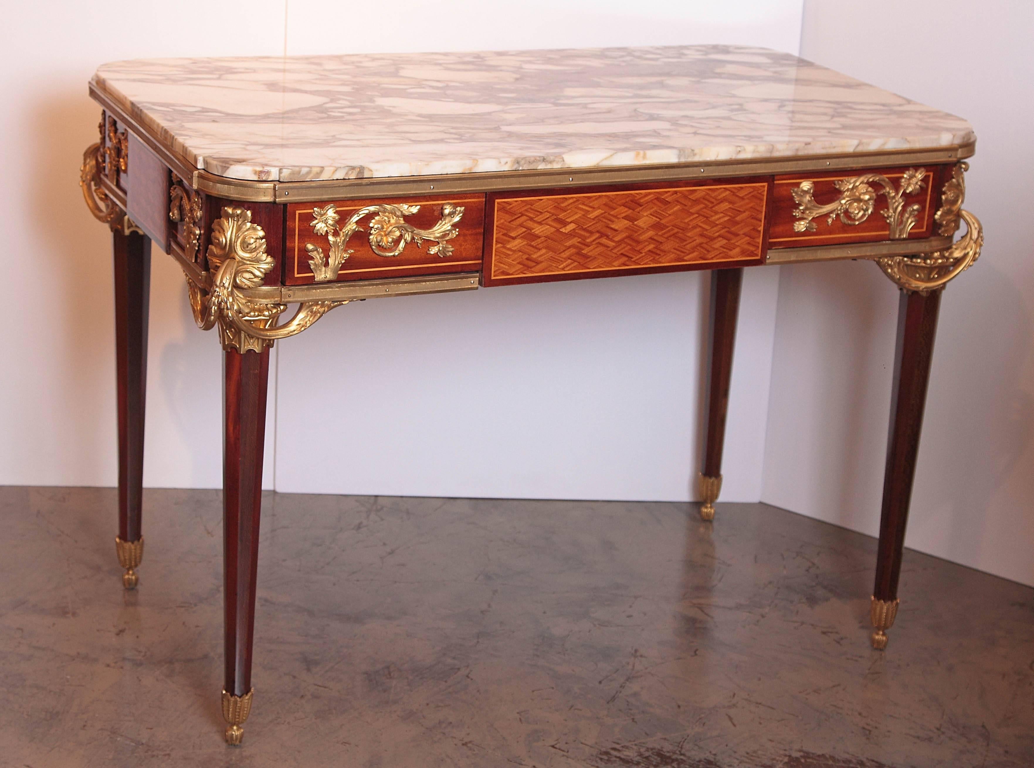 19th Century French Louis XVI Marble-Top Console In Excellent Condition In Dallas, TX