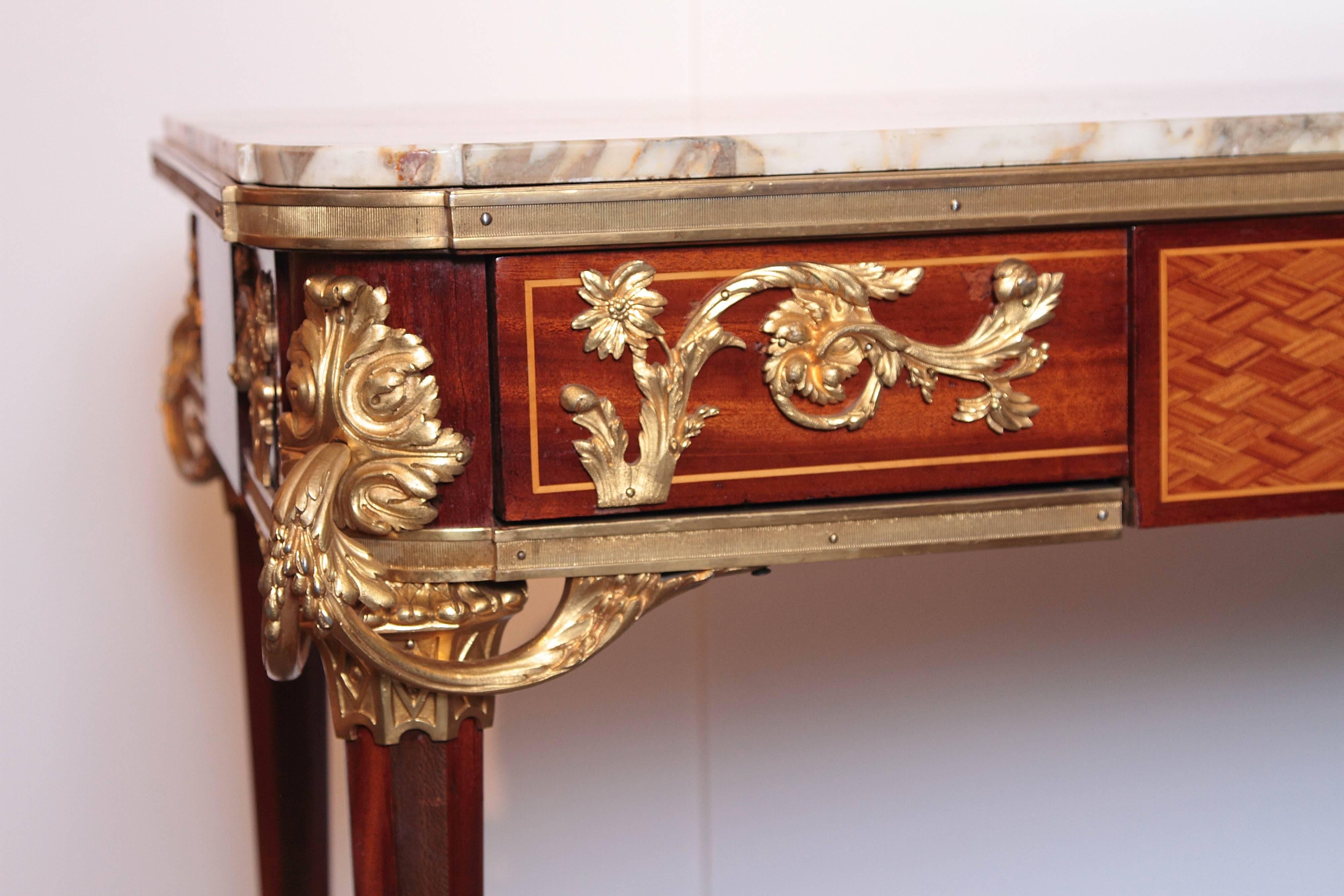 19th Century French Louis XVI Marble-Top Console 1