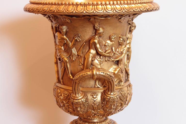 Early 19th Century French Charles X Gilt Bronze Urn For Sale at 1stDibs