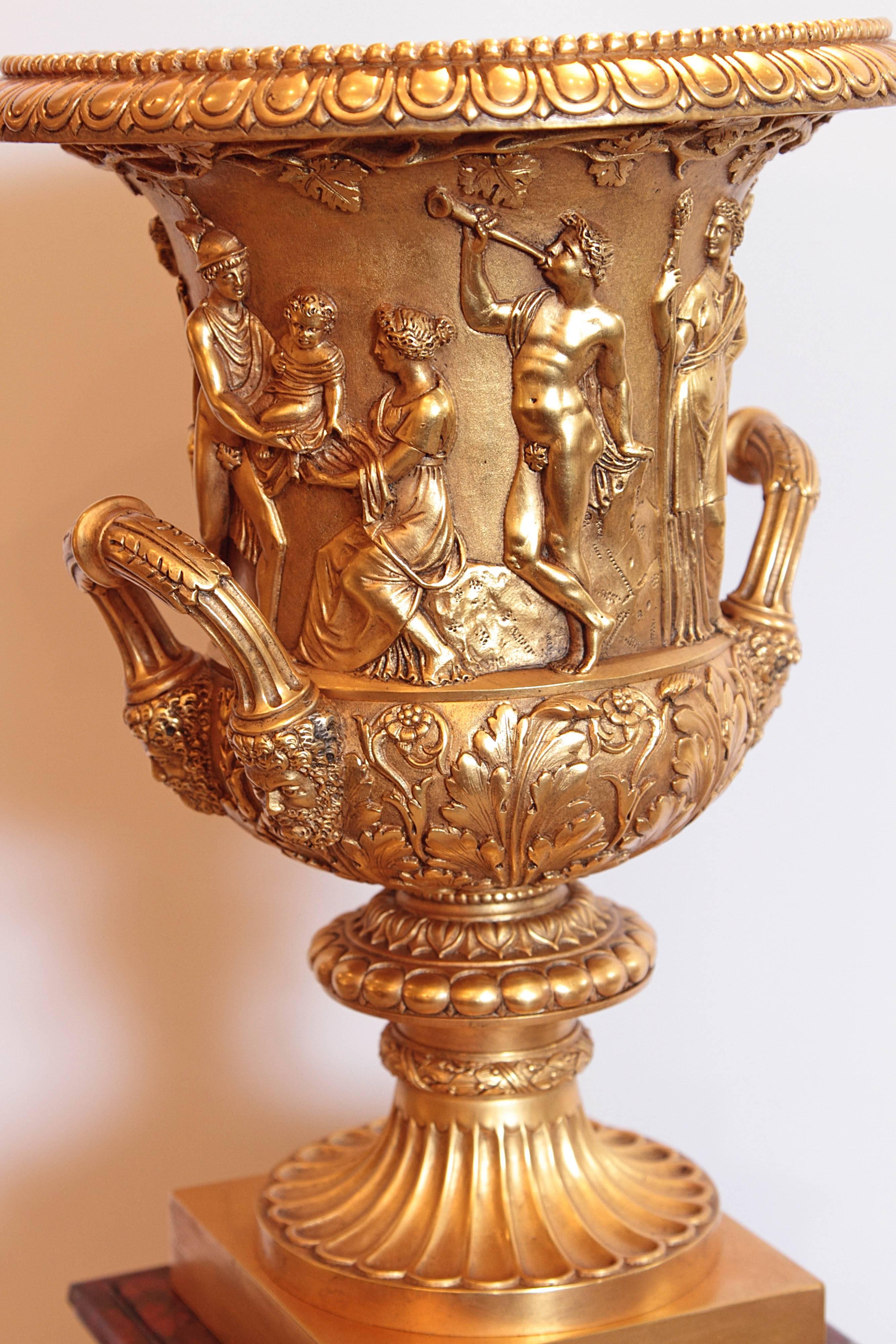 Early 19th Century French Charles X Gilt Bronze Urn For Sale 4