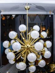 Glustin Luminaires Sputnik Chandelier with Iridescent Globes