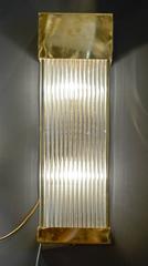 Brass and Glass Rods Rectangle Wall Sconces