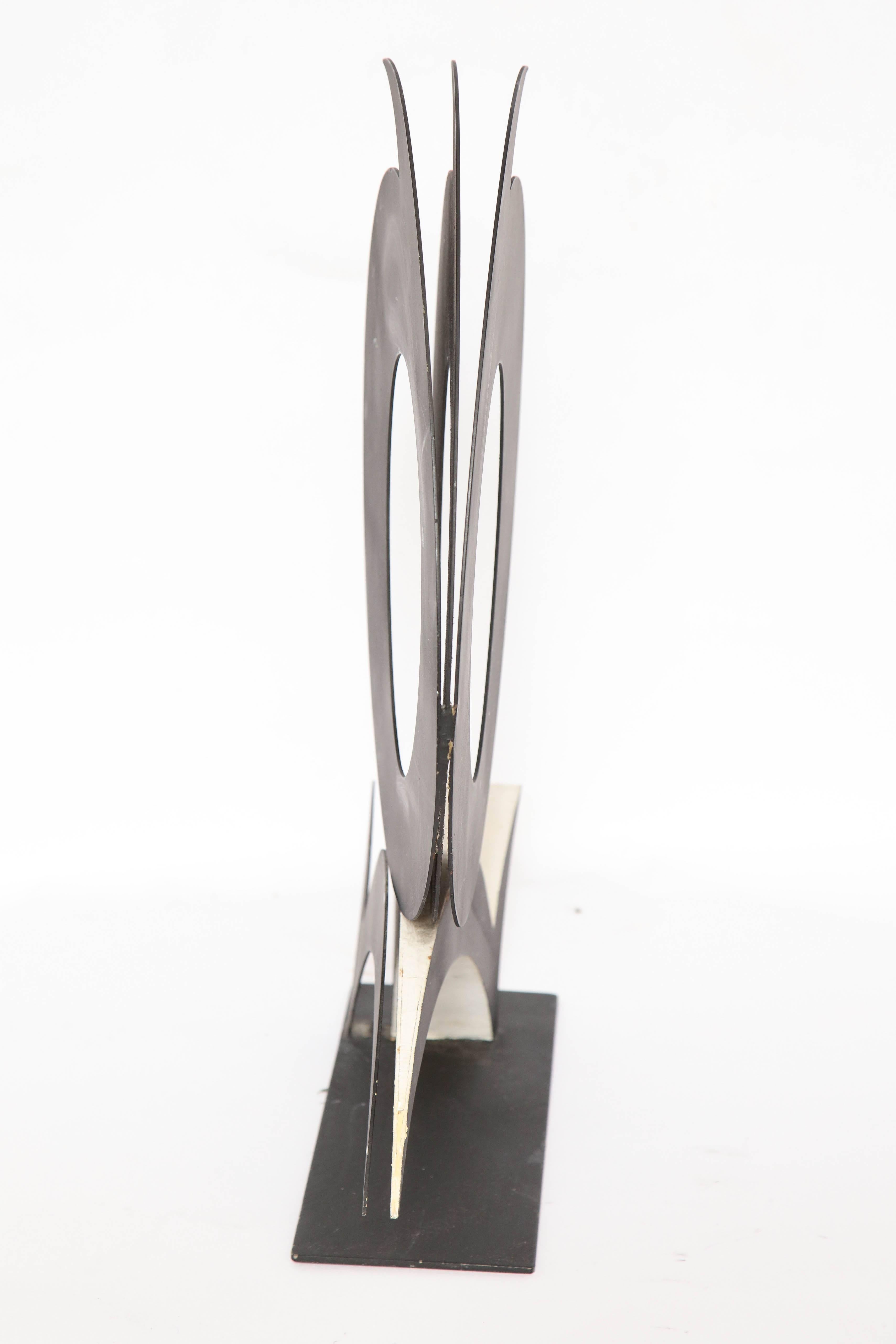 American Abstract Sculpture Steel Signed Harriet Feigenbaum 1960s Title Void