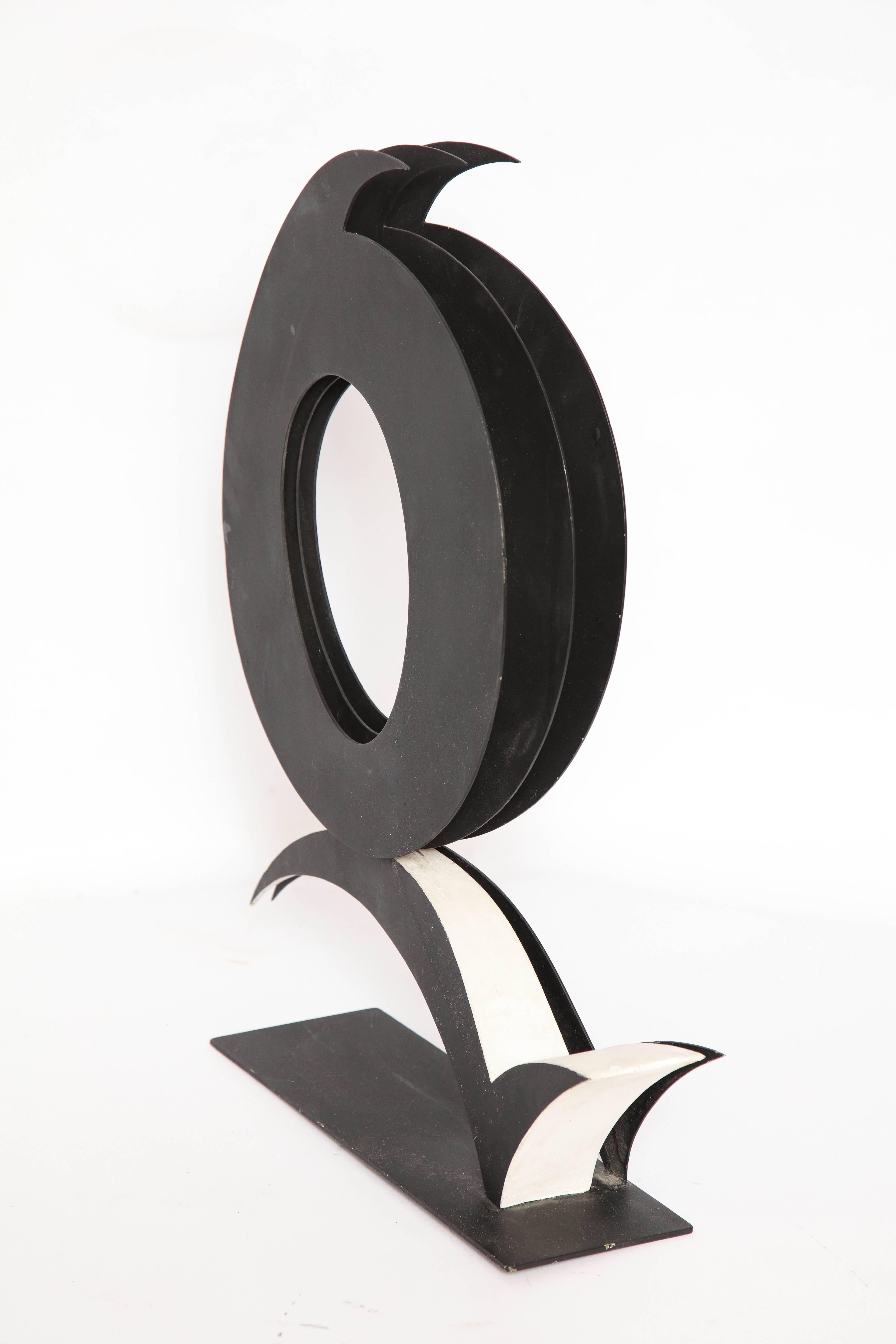 Mid-20th Century Abstract Sculpture Steel Signed Harriet Feigenbaum 1960s Title Void