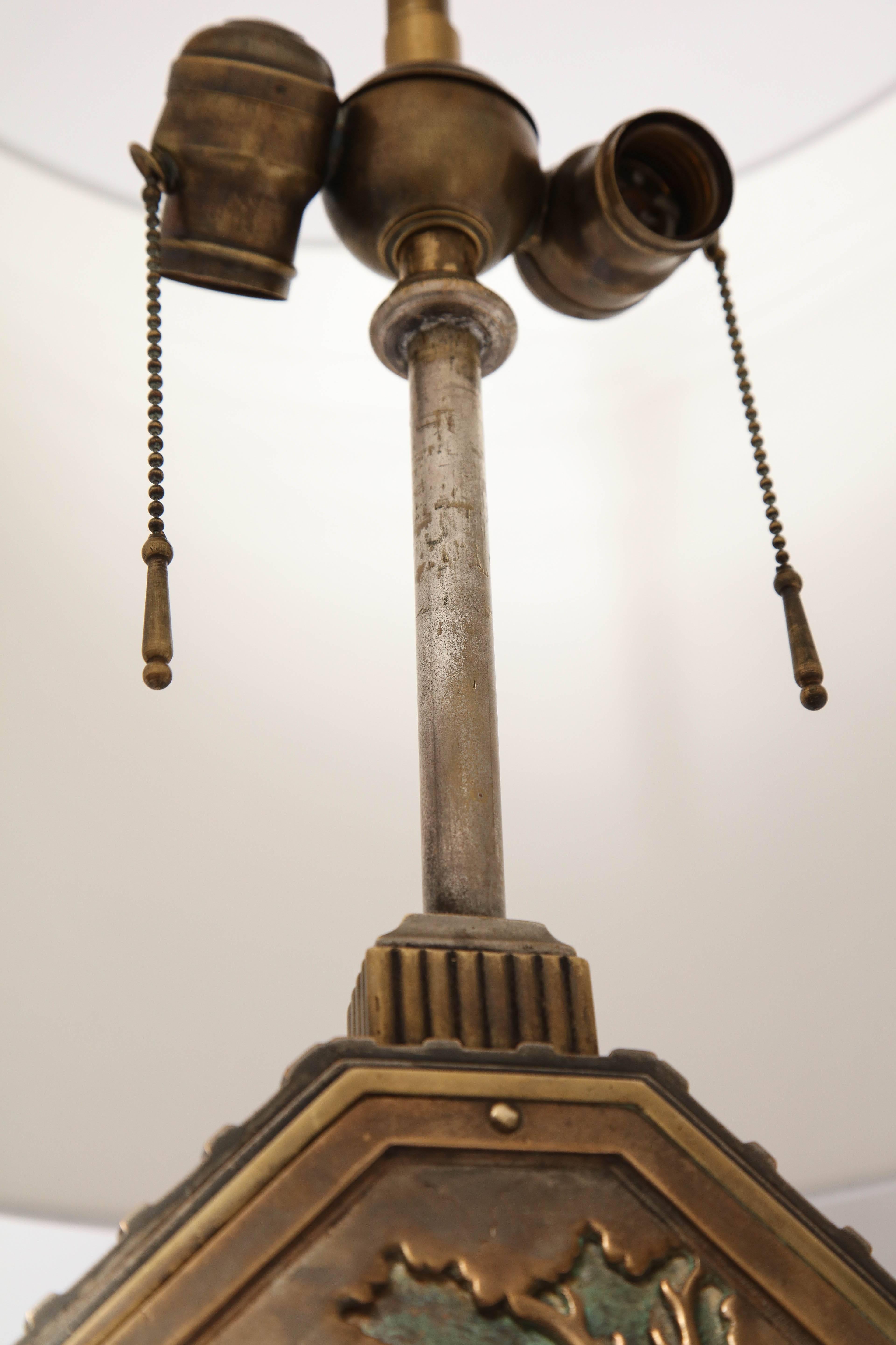 Oscar B Bach Art Deco Table Lamp, circa 1920s 2