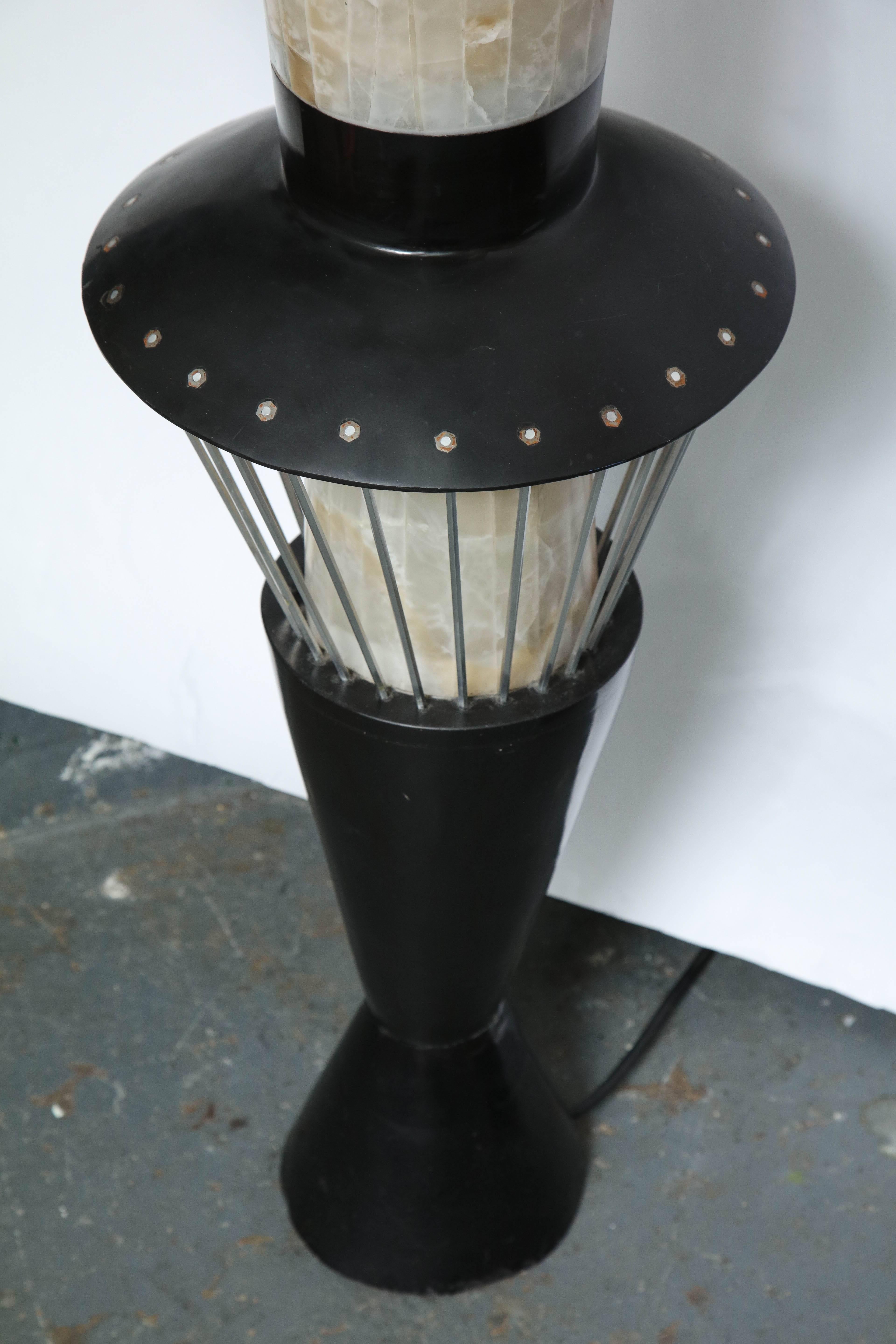  Floor Lamp Torchere' Mid Century Modern Marble Italy, 1950s For Sale 2