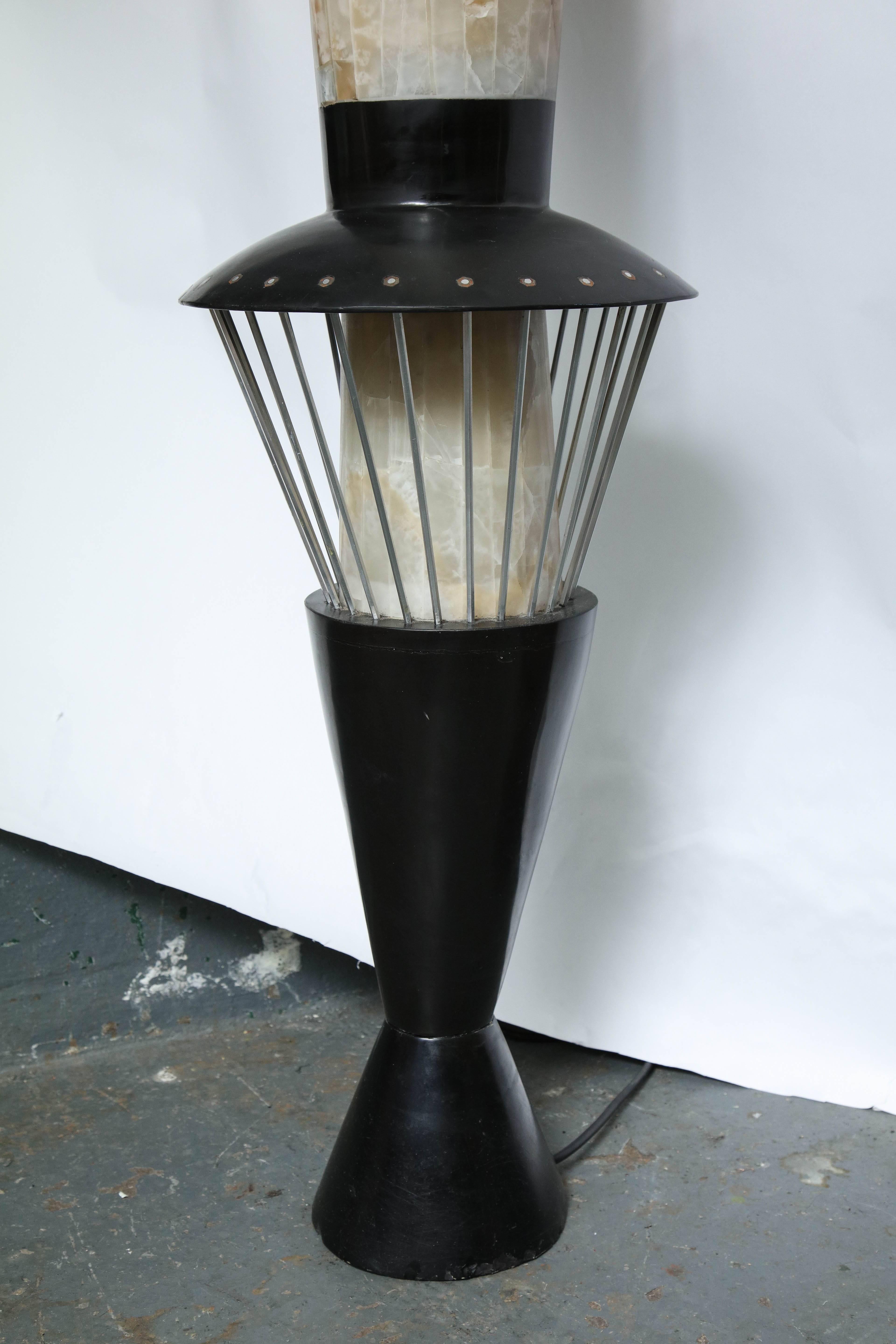 Mid-20th Century  Floor Lamp Torchere' Mid Century Modern Marble Italy, 1950s For Sale