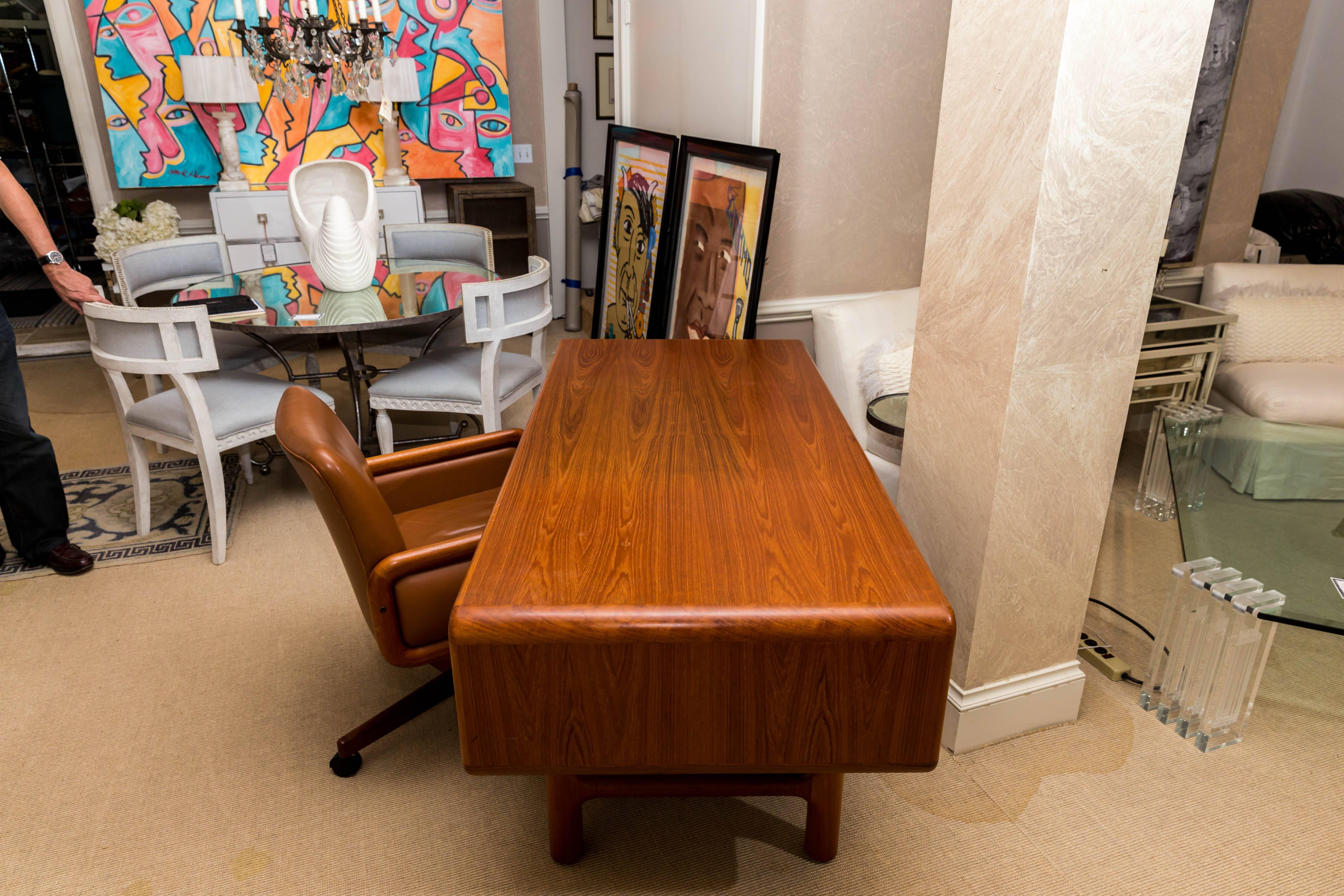 Late 20th Century Fabulous Danish Teak Desk with Matching Desk Chair For Sale
