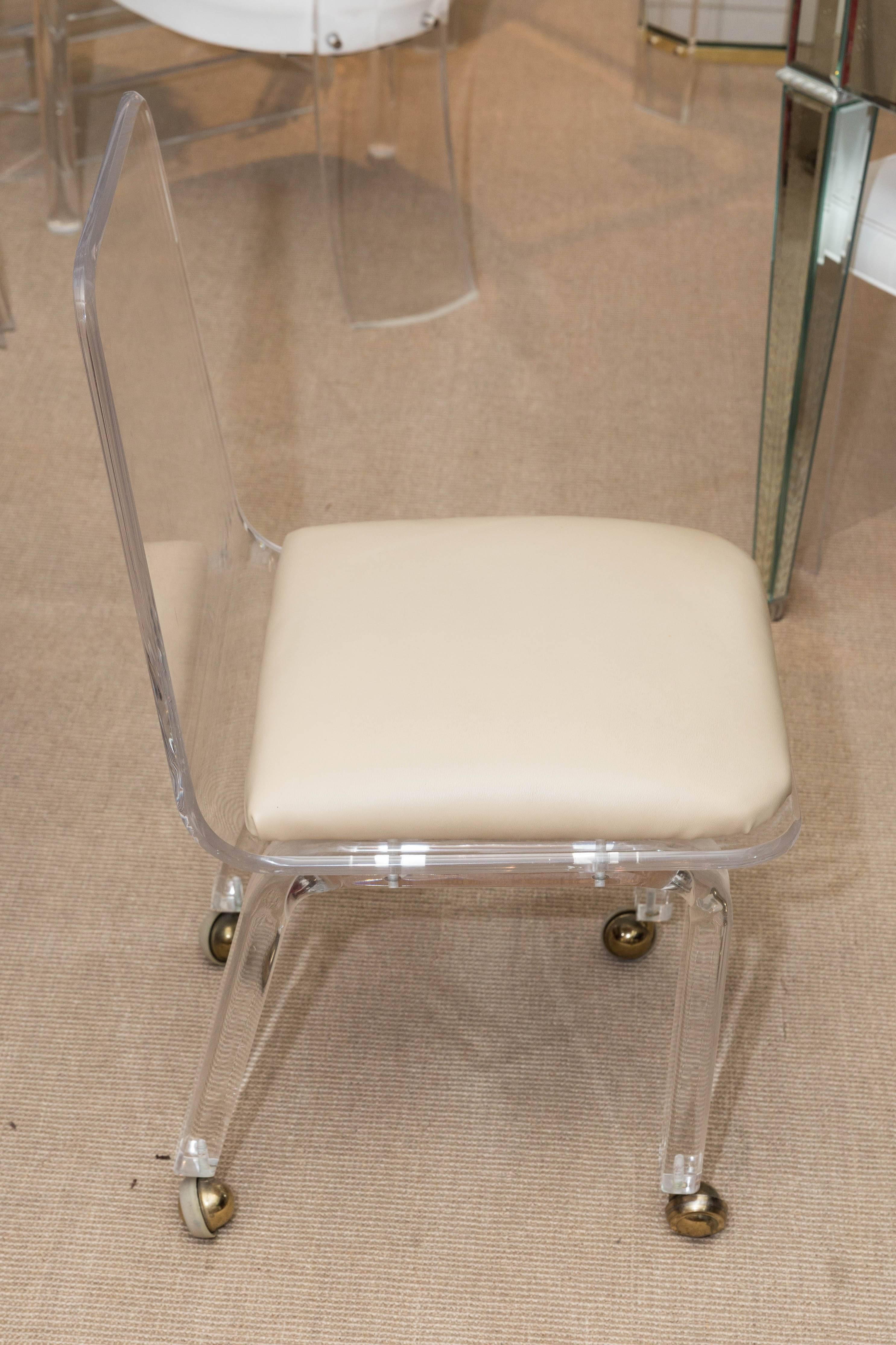 Mid-20th Century Mid-Century Lucite Chair on Castors