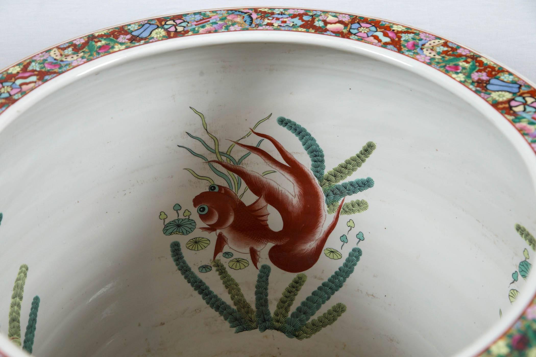 Asian Vintage Palace-Size Chinese Porcelain Centre Bowl For Sale
