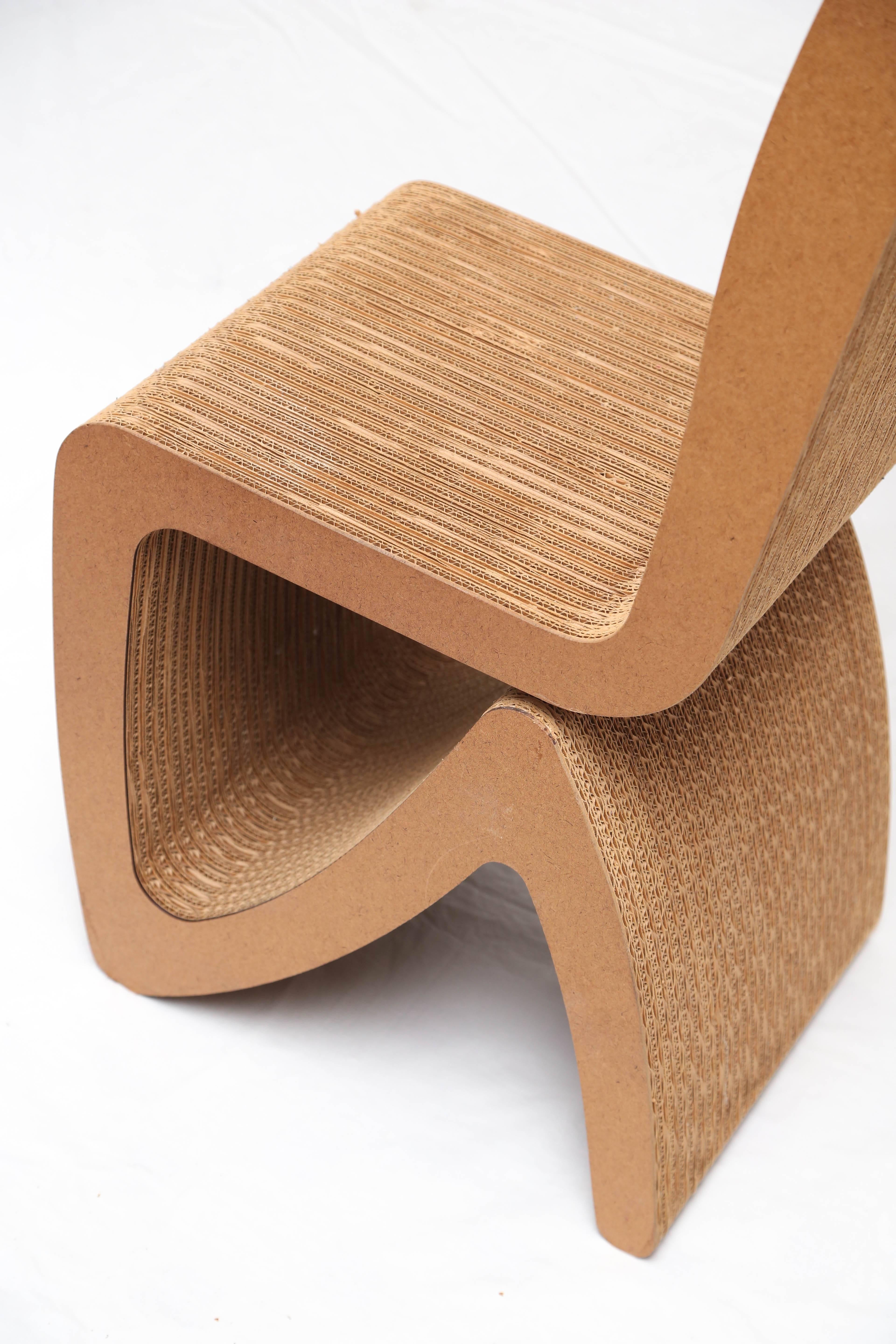 American Pair of Frank Gehry Cardboard Chairs, USA, 1970s