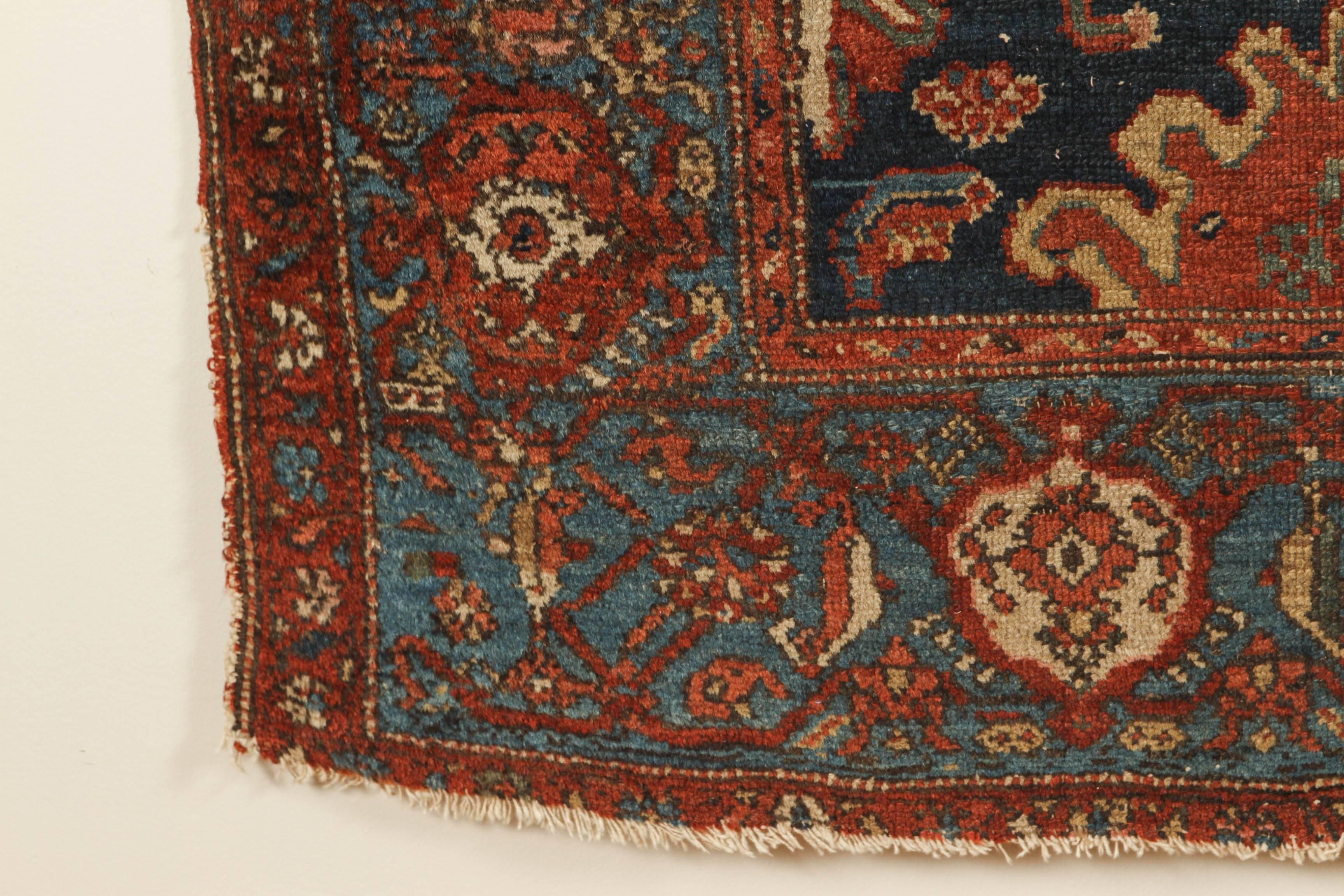 19th Century Antique Hamadan Rug For Sale