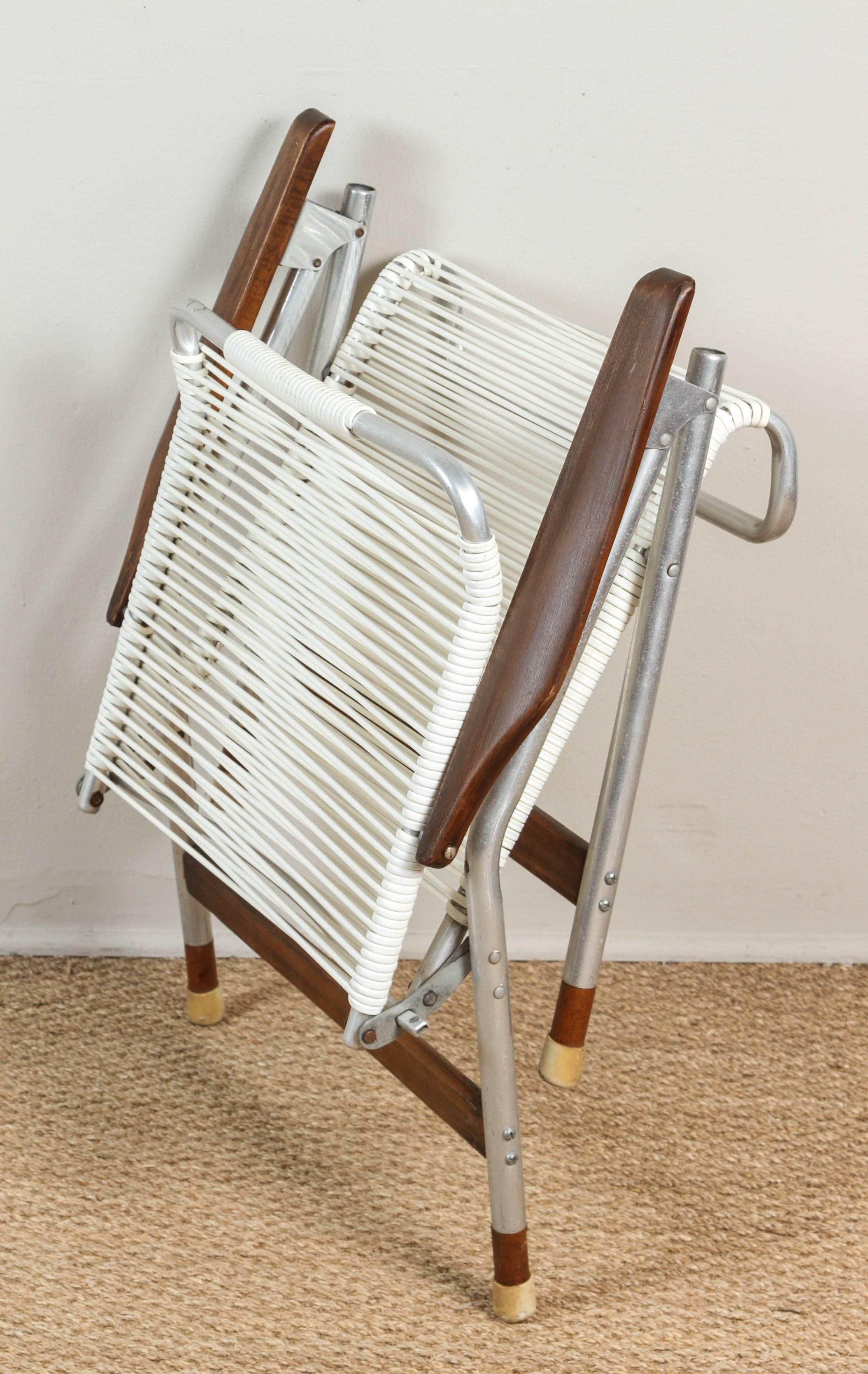 Two Pair of 1970s Telescope Folding Furniture Company Garden Chairs For Sale 3