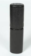 1920s Cut-Glass Flask with Silver Cap and Cup in a Black Leather Case