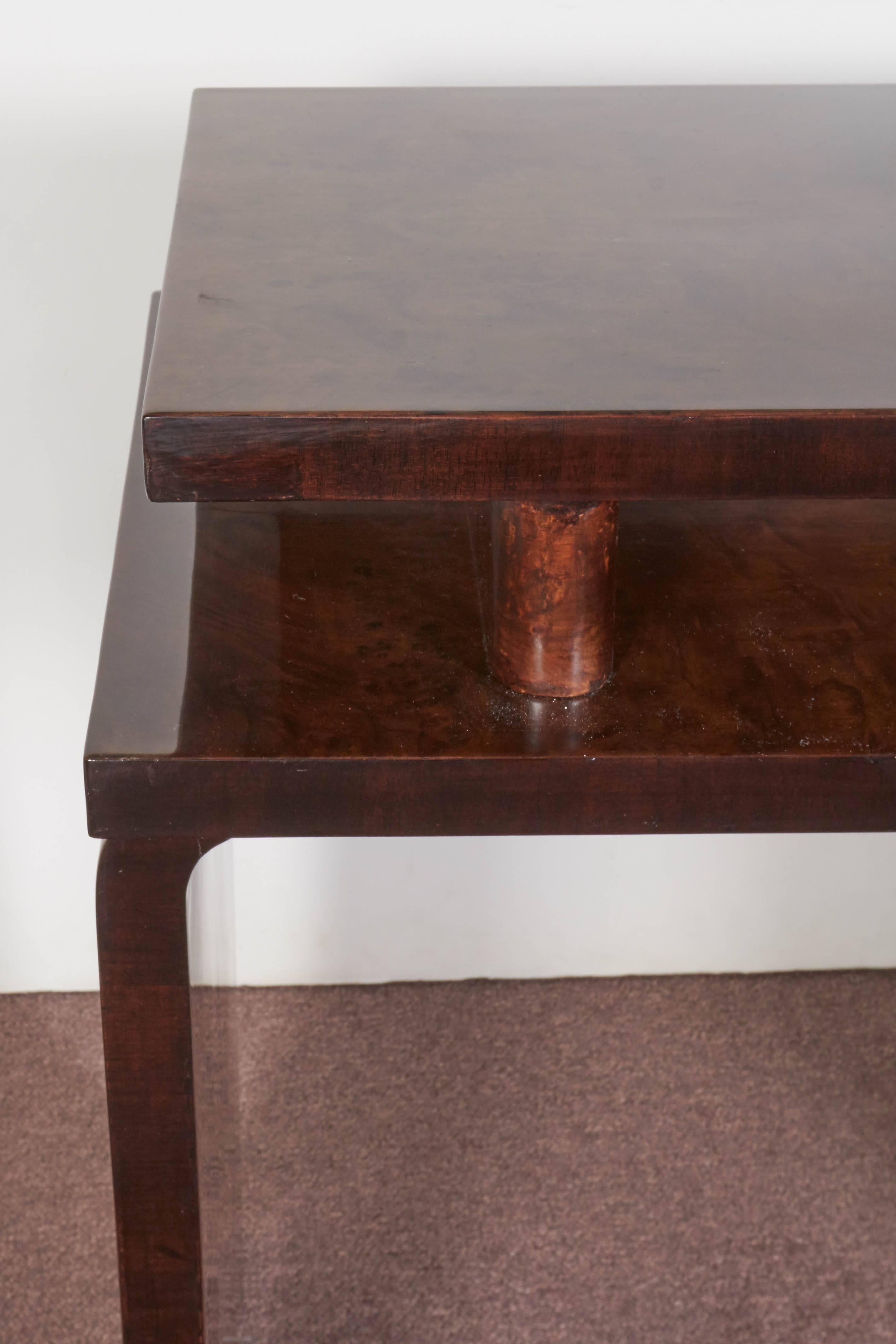 French Art Deco Burl Walnut Occasional or Side Table For Sale 5