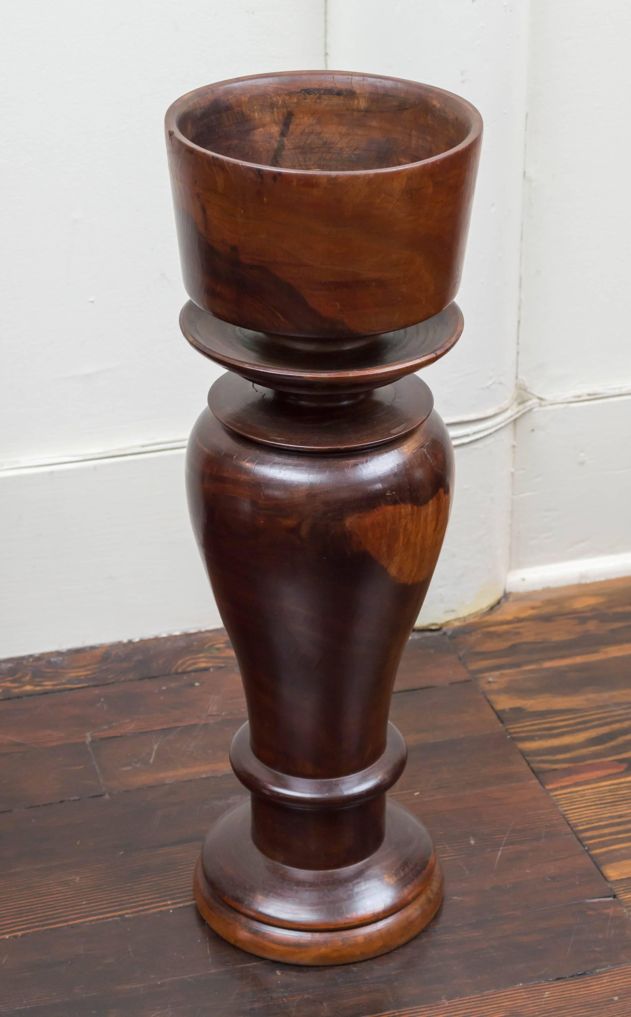 Hand-Crafted Anglo-Indian, Massive Baluster Turned Lignum Vitae Pot Pourri Stand  For Sale