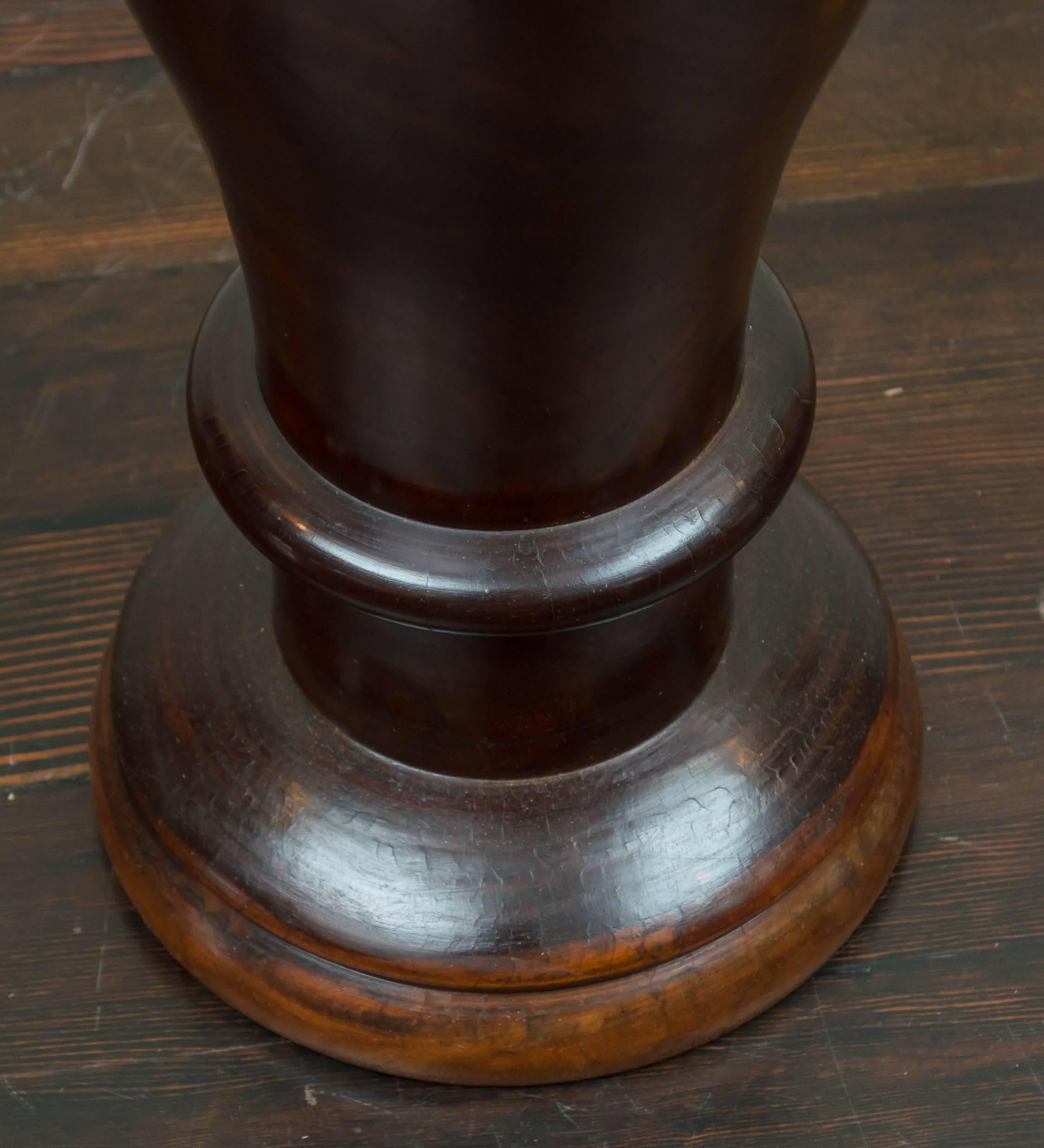 Anglo-Indian, Massive Baluster Turned Lignum Vitae Pot Pourri Stand  In Good Condition For Sale In San Francisco, CA