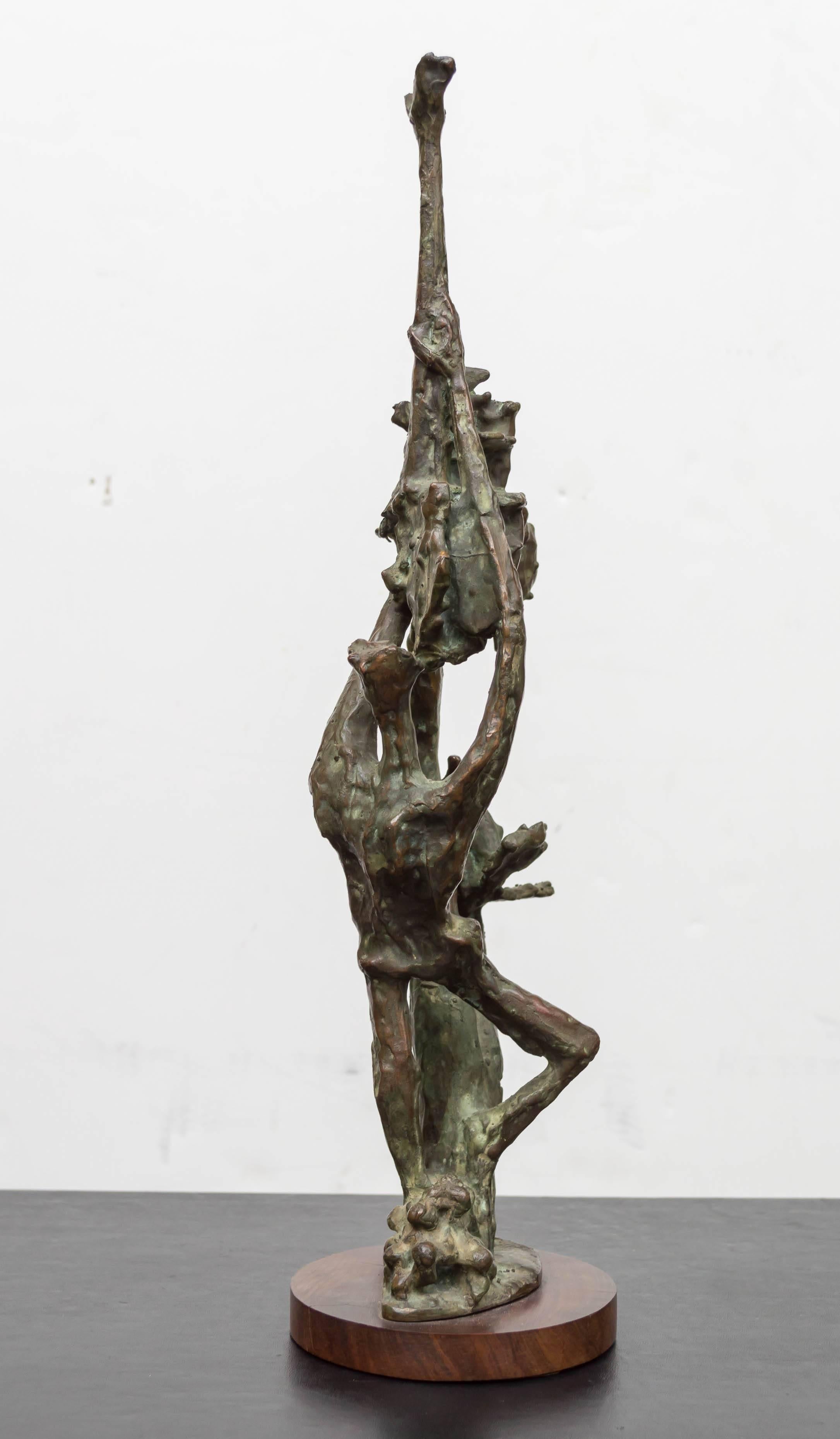 Brutalisme Figure en bronze abstrait intitulée « Fruit Picker » par Gurdon Woods S F, Bohemian Club en vente